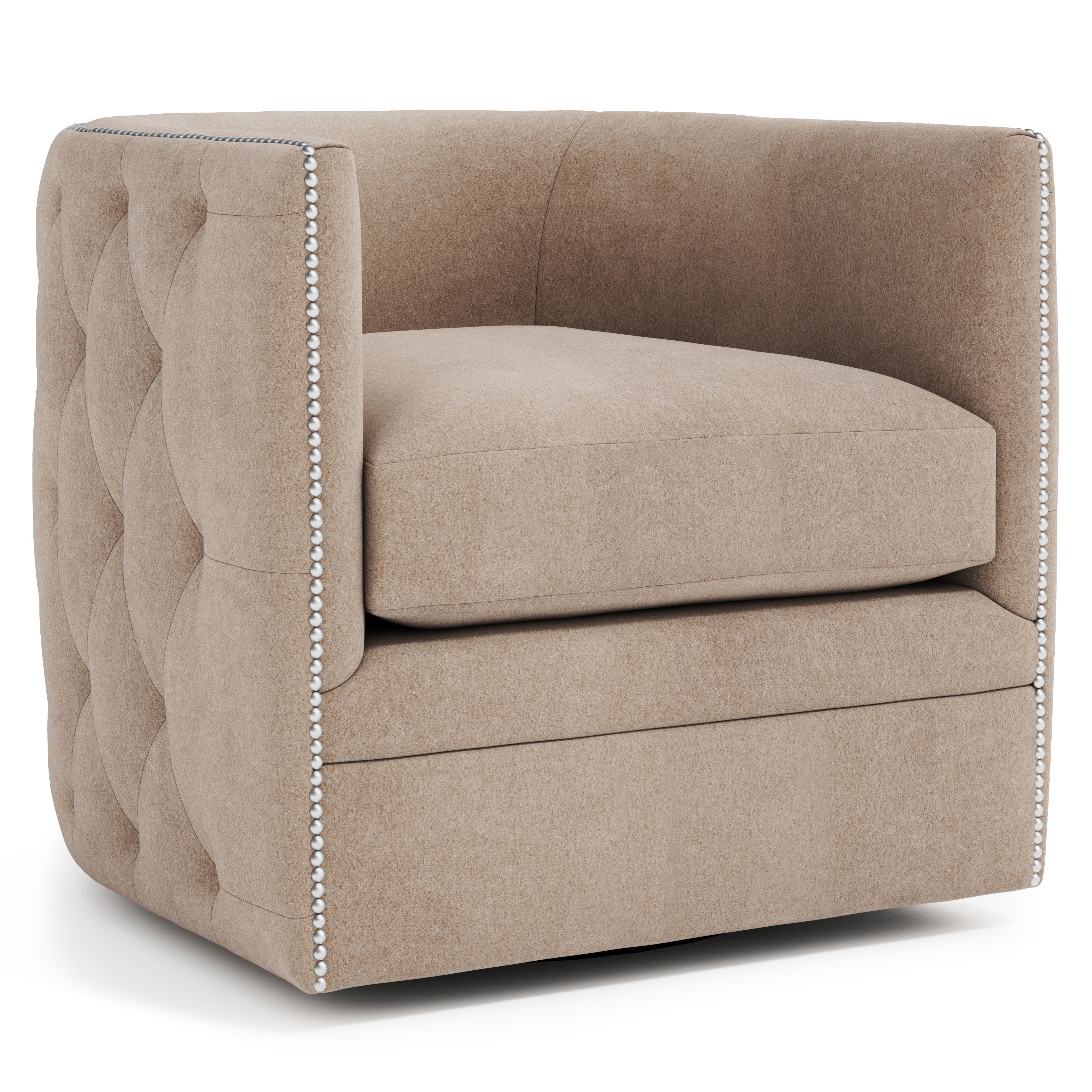 Palazzo Beige Fabric Swivel Chair by Bernhardt