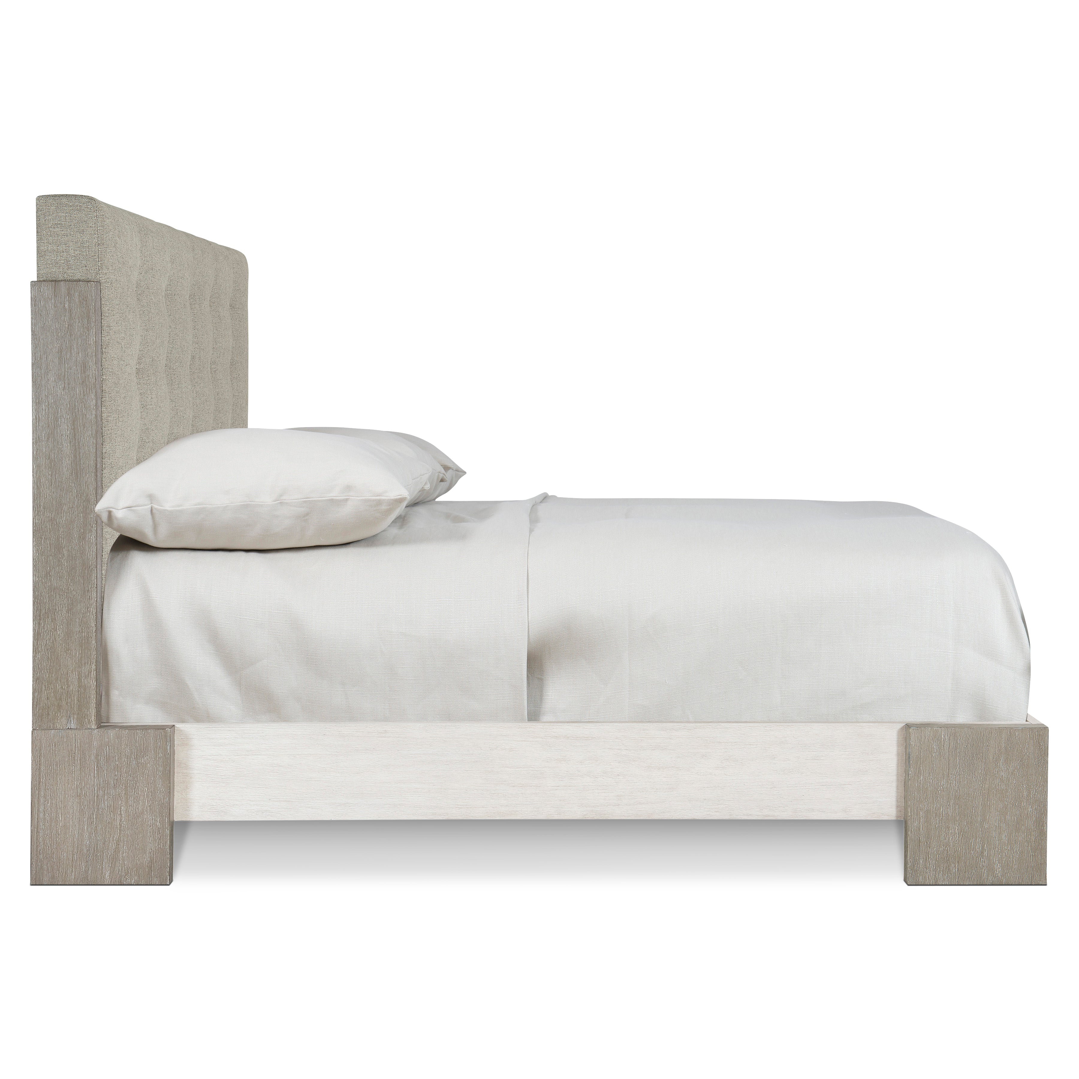 Foundations Upholstered Button Tufted Panel Bed by Bernhardt
