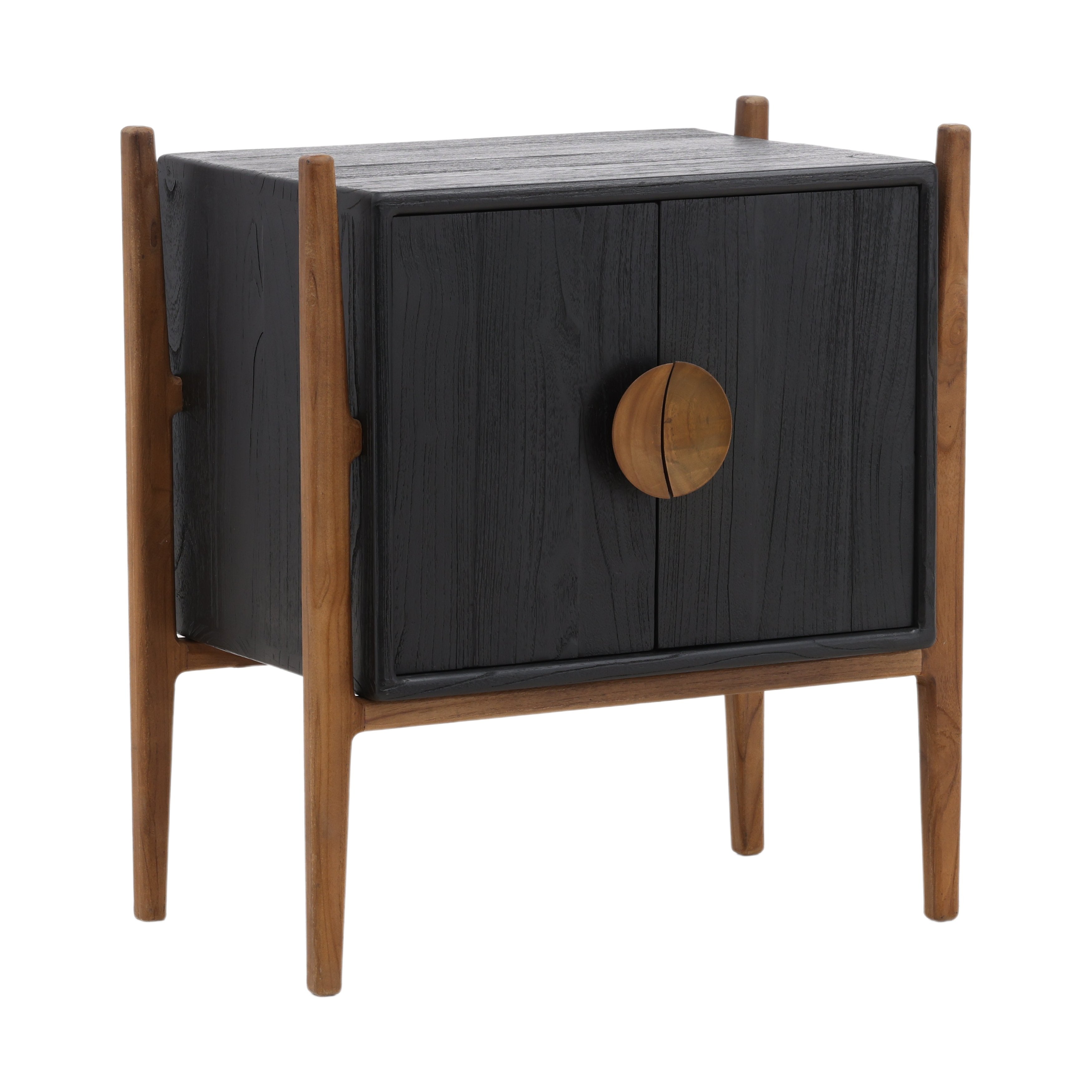 OB-6497 Mindi Wood and Teak Wood Nightstand