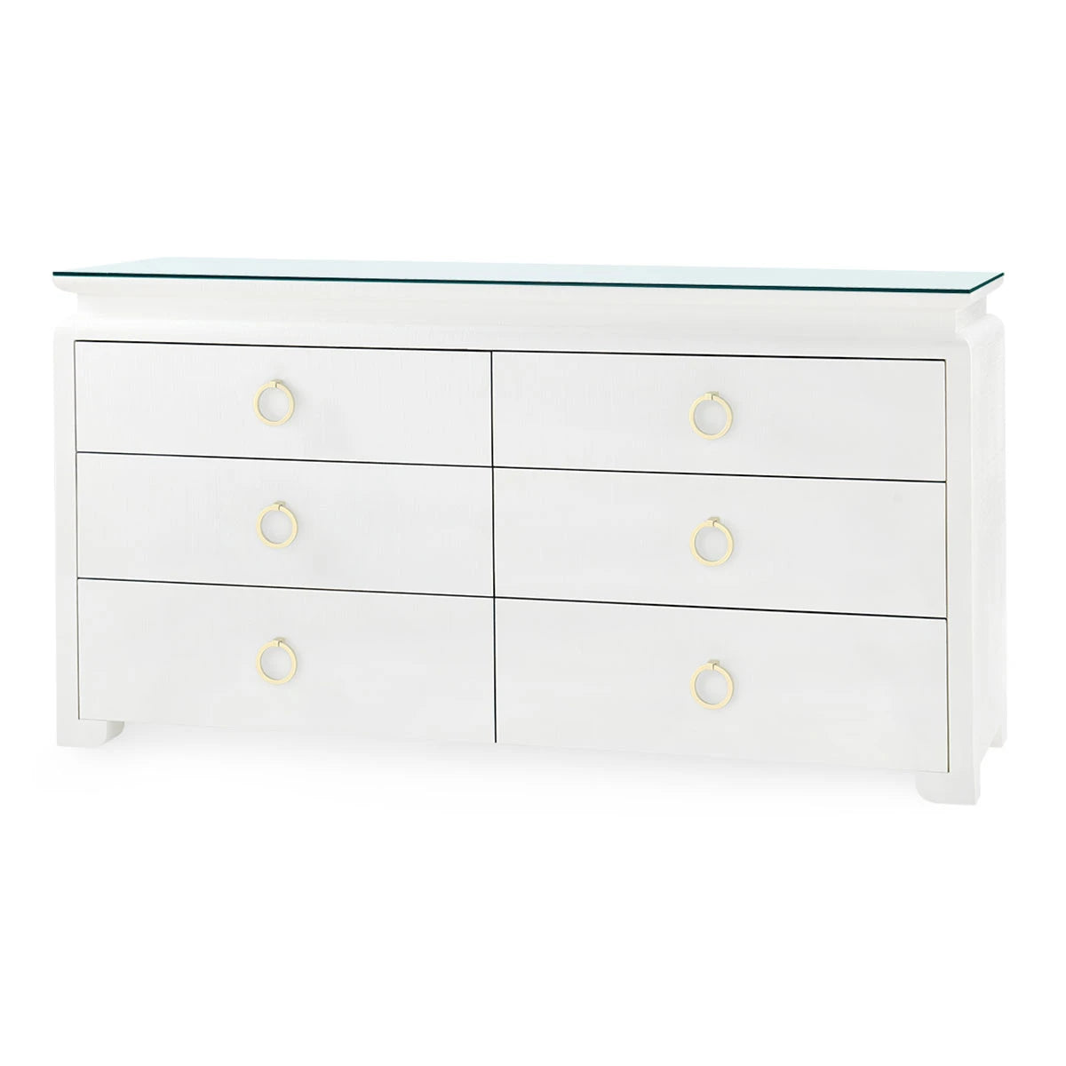 Elina Extra Large 6-Drawer with Glass Top