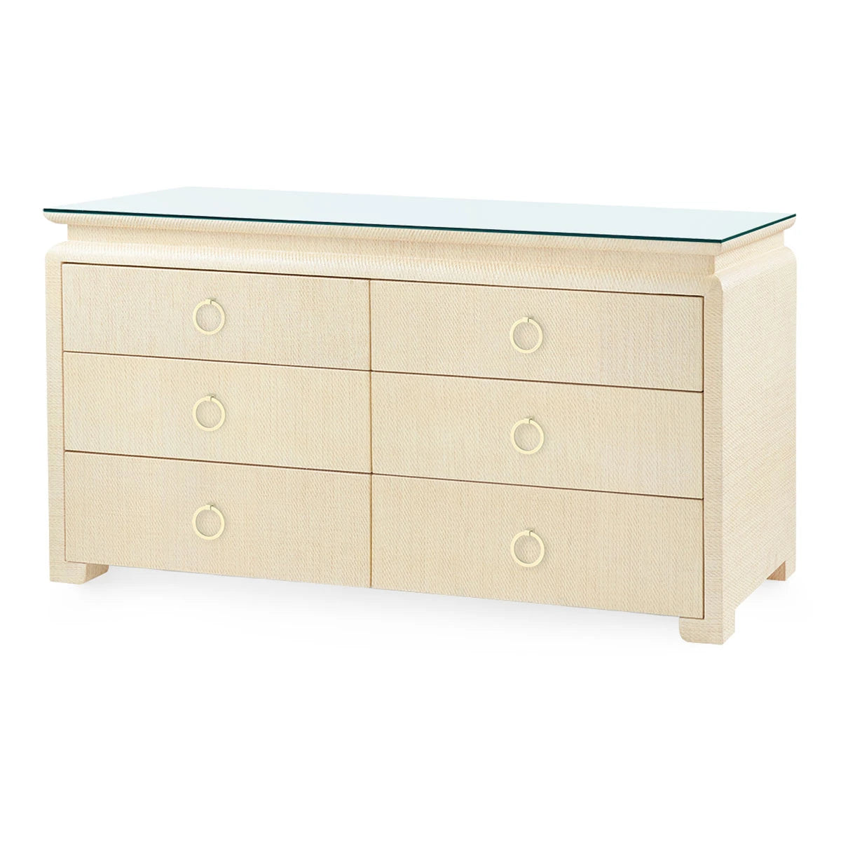 Elina Extra Large 6-Drawer with Glass Top