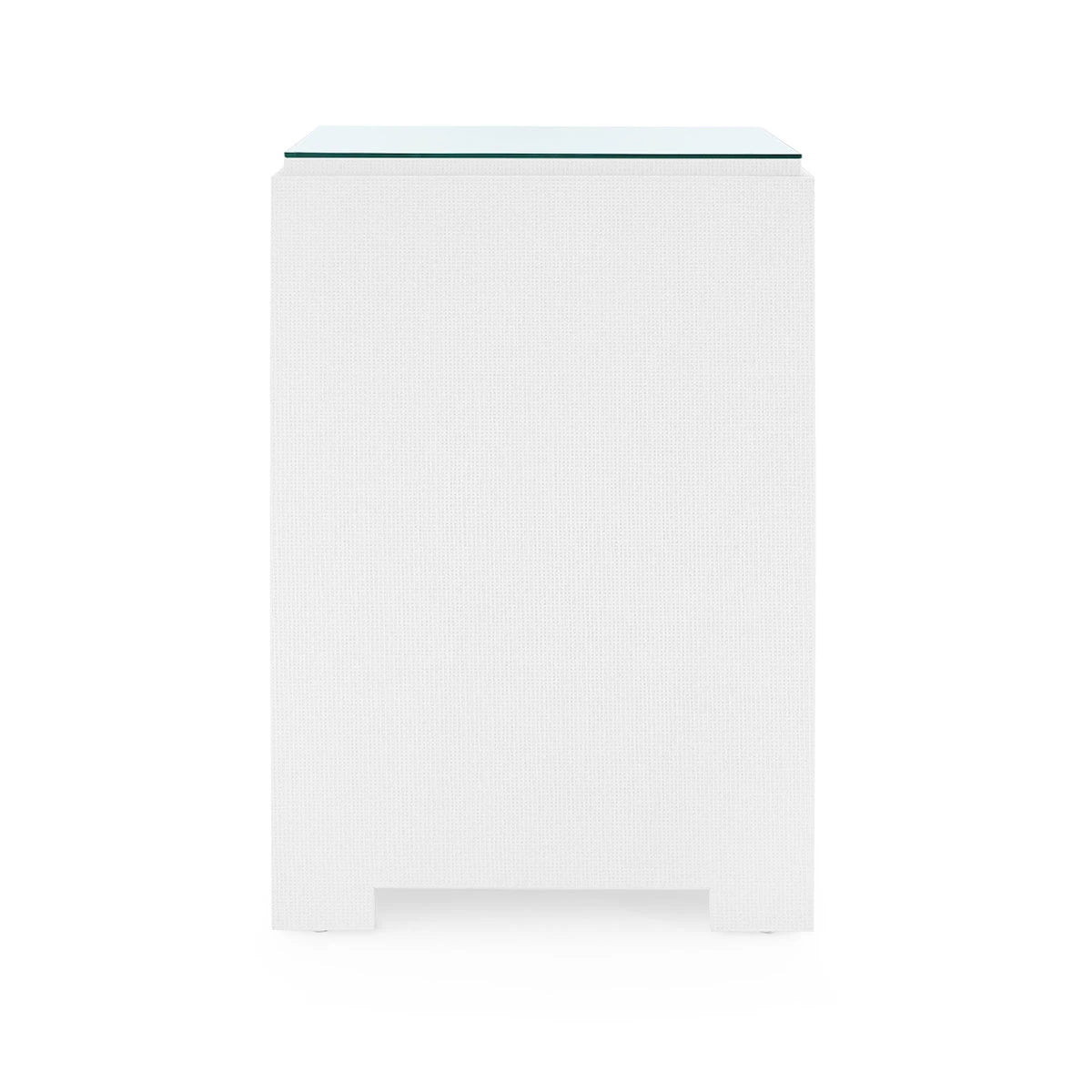 Fedor 2-Drawer Side Table with Glass Top