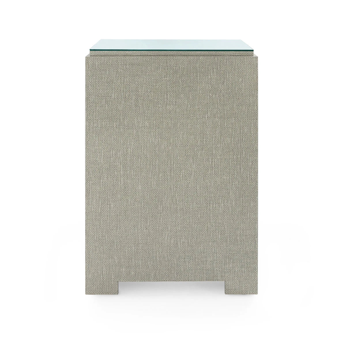 Fedor 2-Drawer Side Table with Glass Top