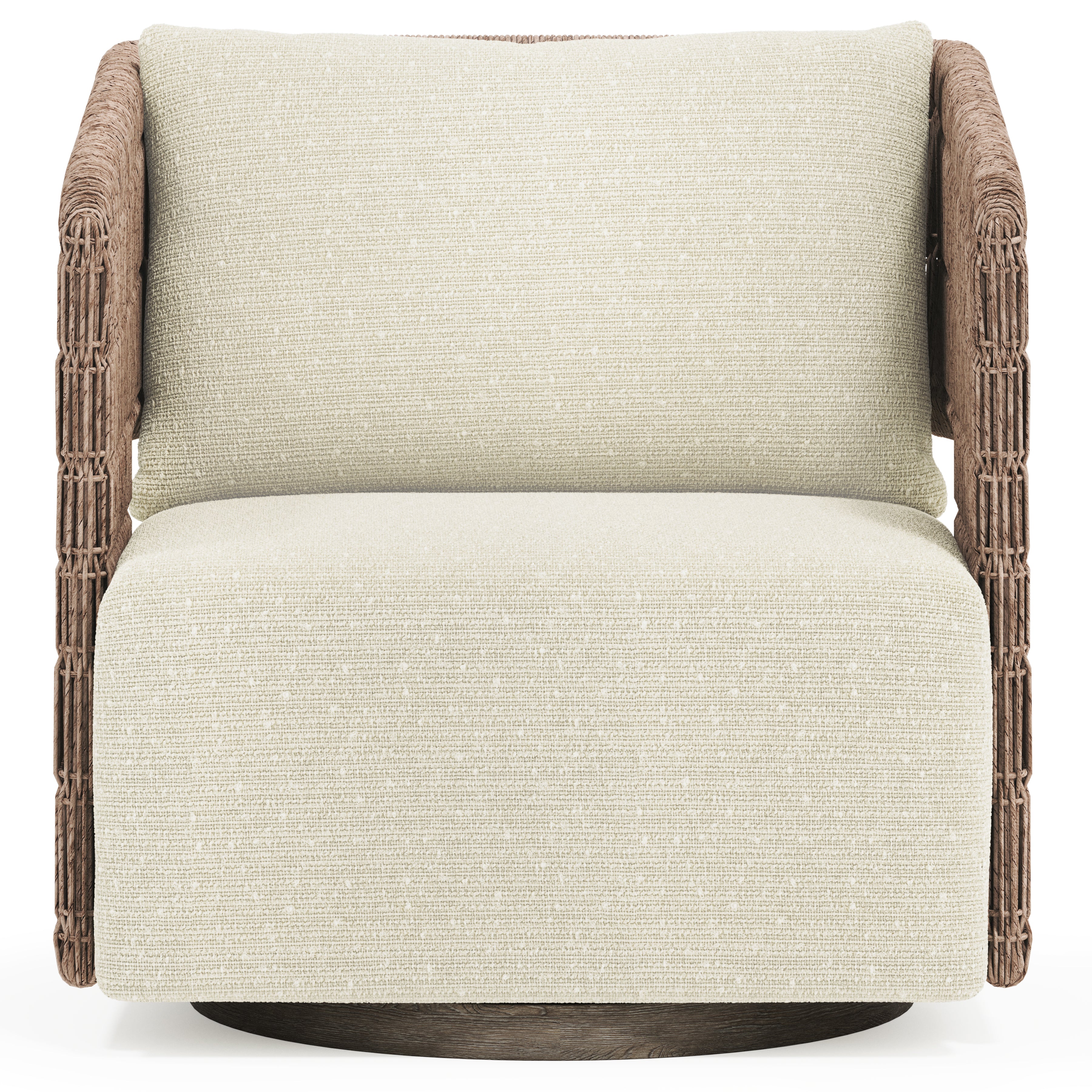 Maldives Cream Outdoor Swivel Chair by Bernhardt