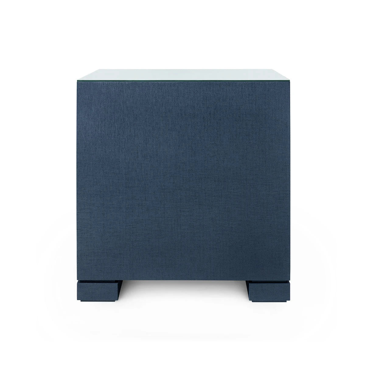 Frances 2-Drawer Side Table with Glass Top