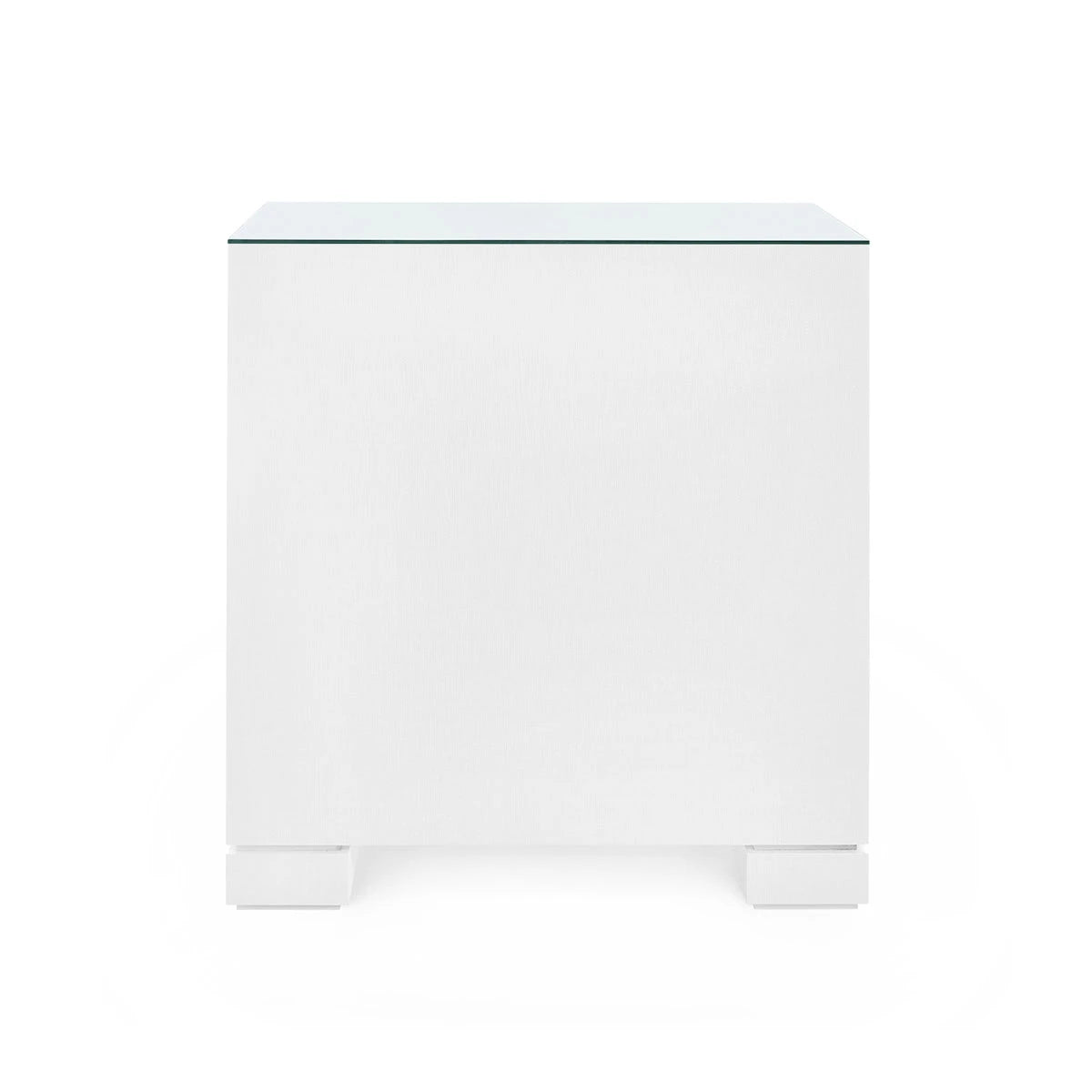 Frances 2-Drawer Side Table with Glass Top