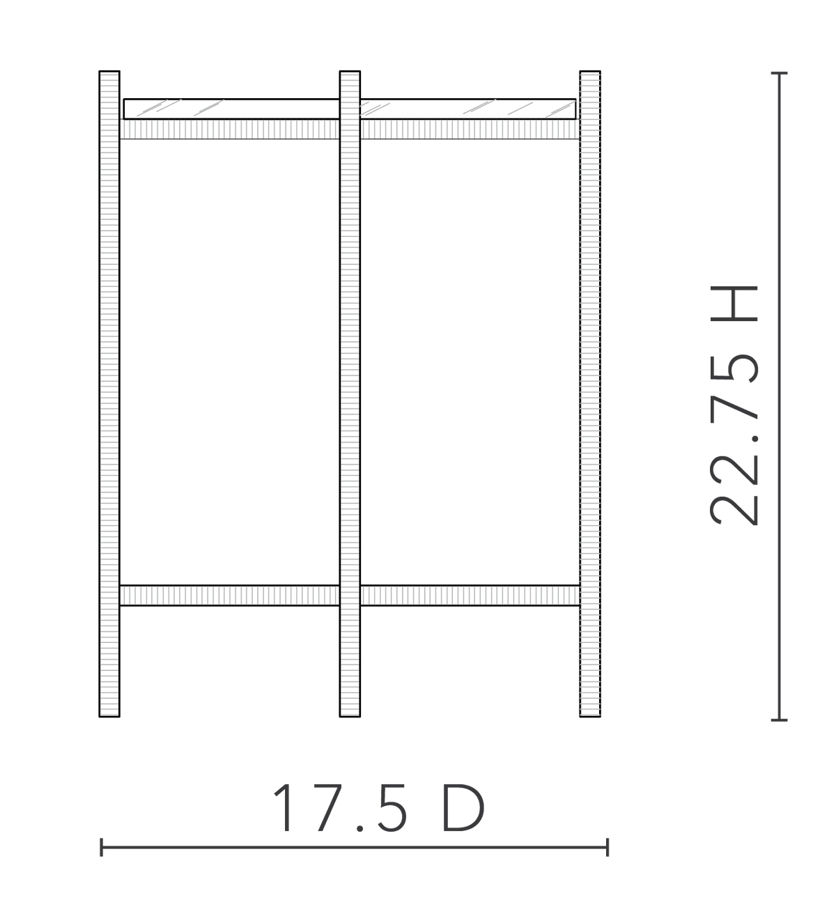 Villa & House Gideon Accent Table dimensional diagram — 17.5-inch diameter and 22.75-inch height