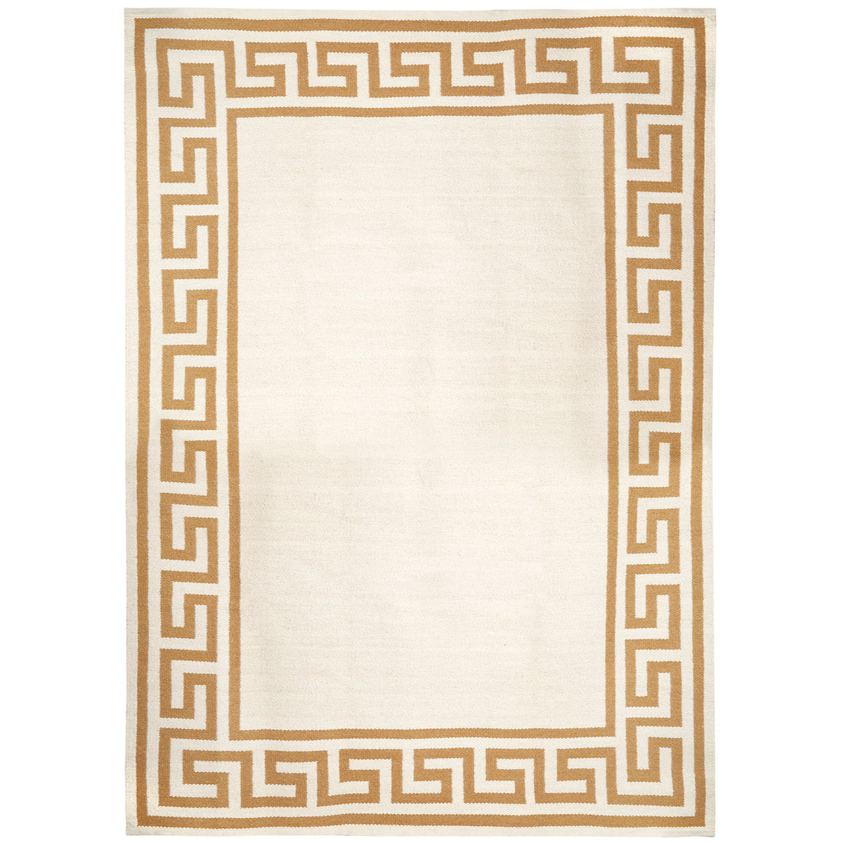 Greek Key Border Flatweave Rug