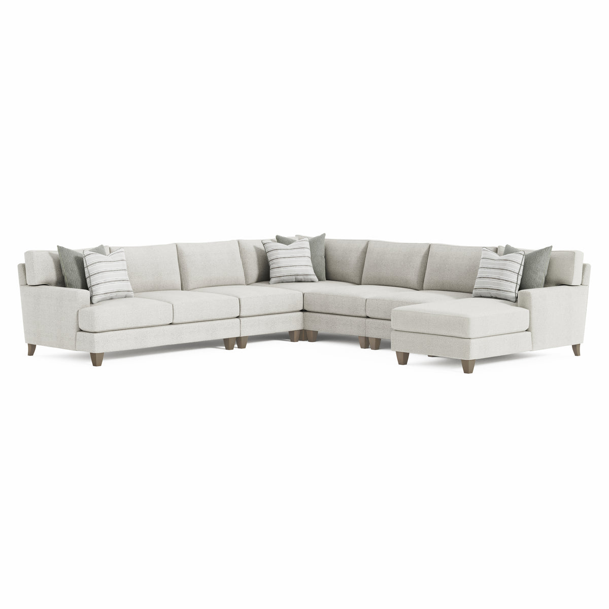 Mila 6-Piece Fabric Sectional with Right Facing Chaise by Bernhardt
