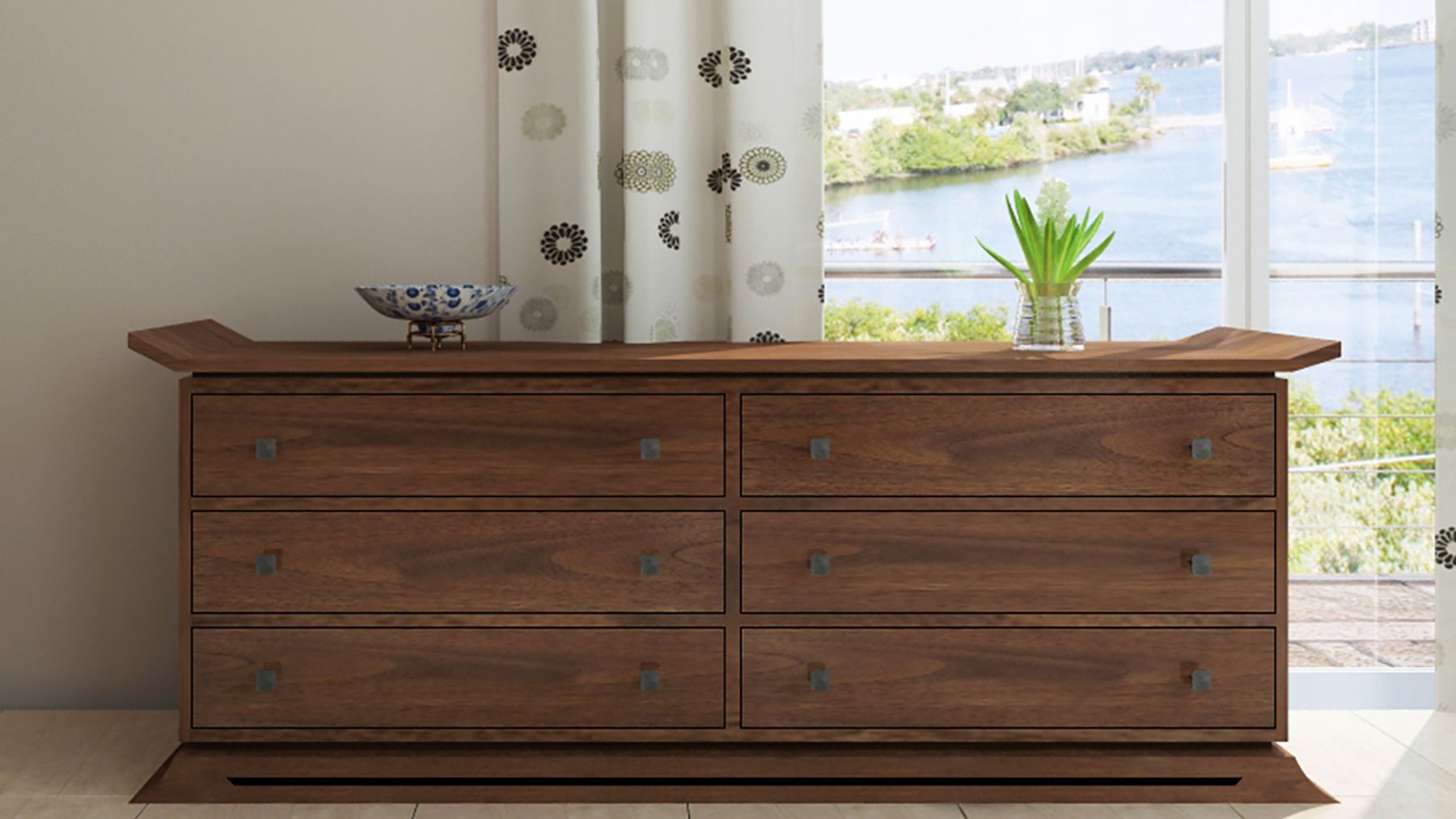 Kondo 6-Drawer Dresser - Java Teak