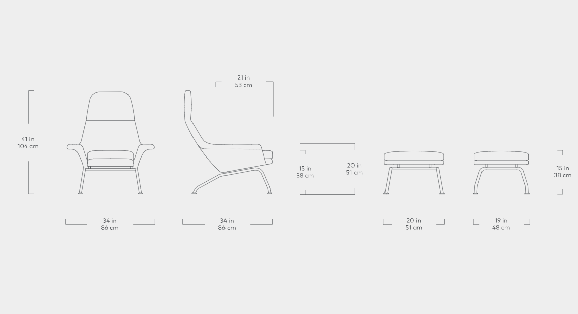 Tallinn Chair & Ottoman Chair & Ottoman Gus*     Four Hands, Mid Century Modern Furniture, Old Bones Furniture Company, Old Bones Co, Modern Mid Century, Designer Furniture, https://www.oldbonesco.com/