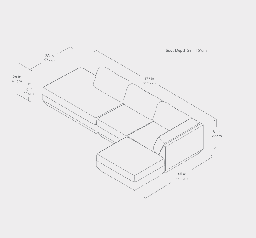 Podium Modular 4PC Lounge Sectional B Sectional Sofa Gus*     Four Hands, Mid Century Modern Furniture, Old Bones Furniture Company, Old Bones Co, Modern Mid Century, Designer Furniture, https://www.oldbonesco.com/