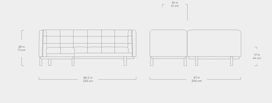 Mulholland Bi-Sectional Sectional Gus*     Four Hands, Mid Century Modern Furniture, Old Bones Furniture Company, Old Bones Co, Modern Mid Century, Designer Furniture, https://www.oldbonesco.com/