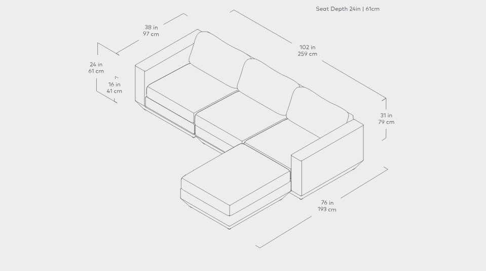 Podium Modular 4PC Sectional Sectionals Gus*     Four Hands, Mid Century Modern Furniture, Old Bones Furniture Company, Old Bones Co, Modern Mid Century, Designer Furniture, https://www.oldbonesco.com/