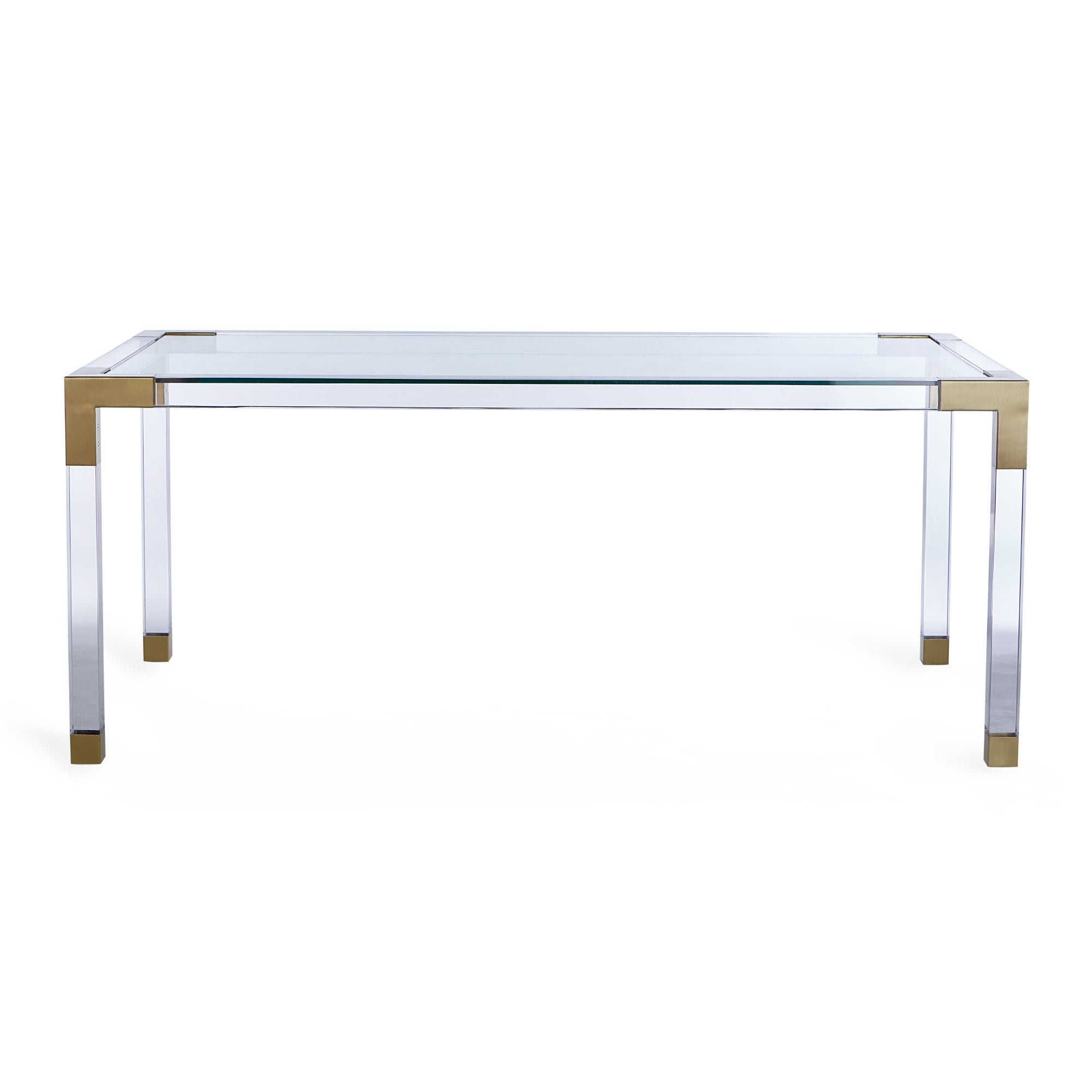 Jacques Dining Table - Clear/Brass