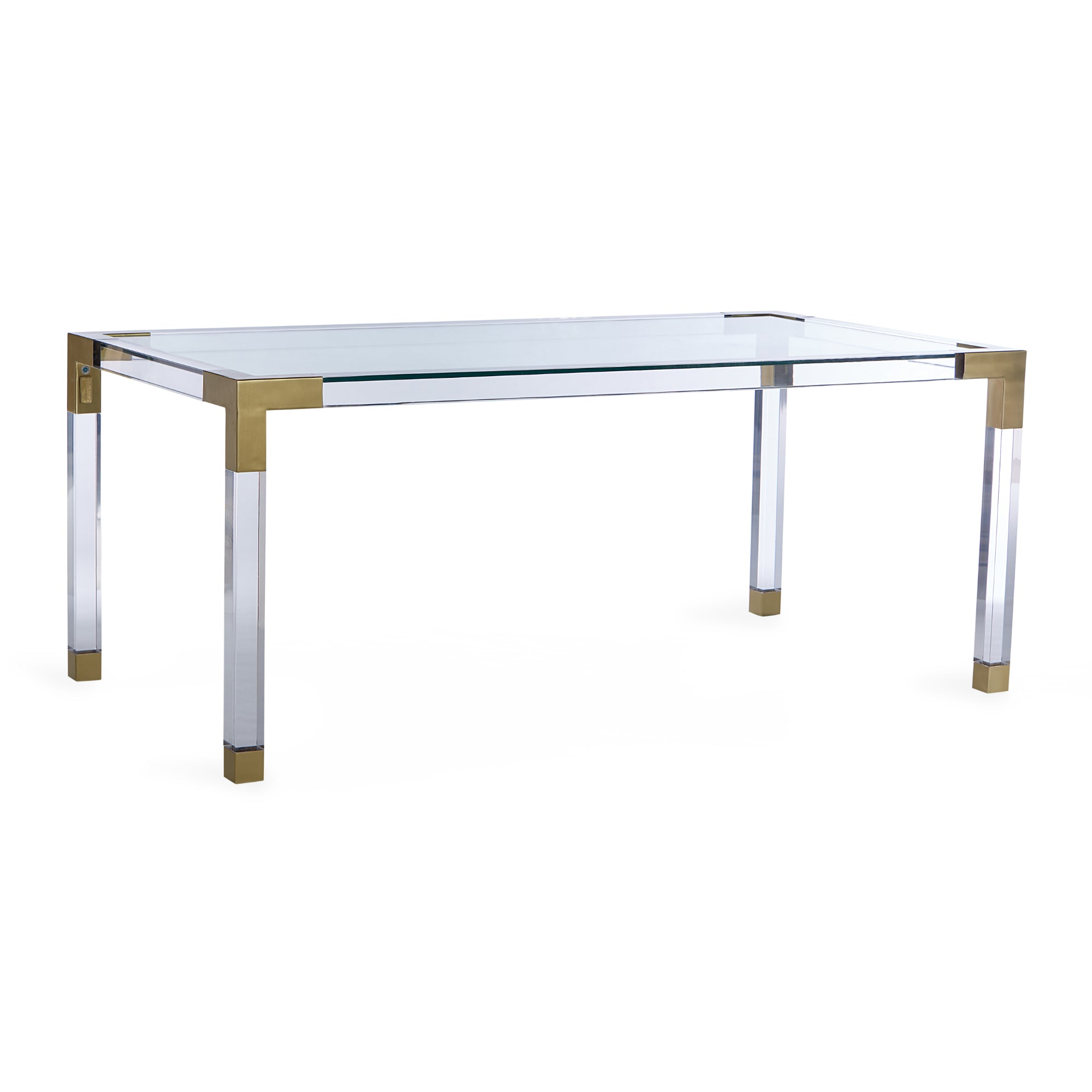 Jacques Dining Table - Clear/Brass