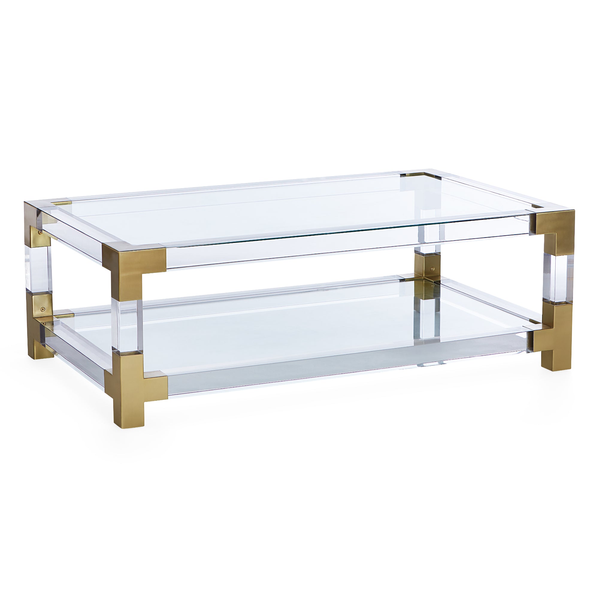 Jacques Grand Cocktail Table - Brass/Clear