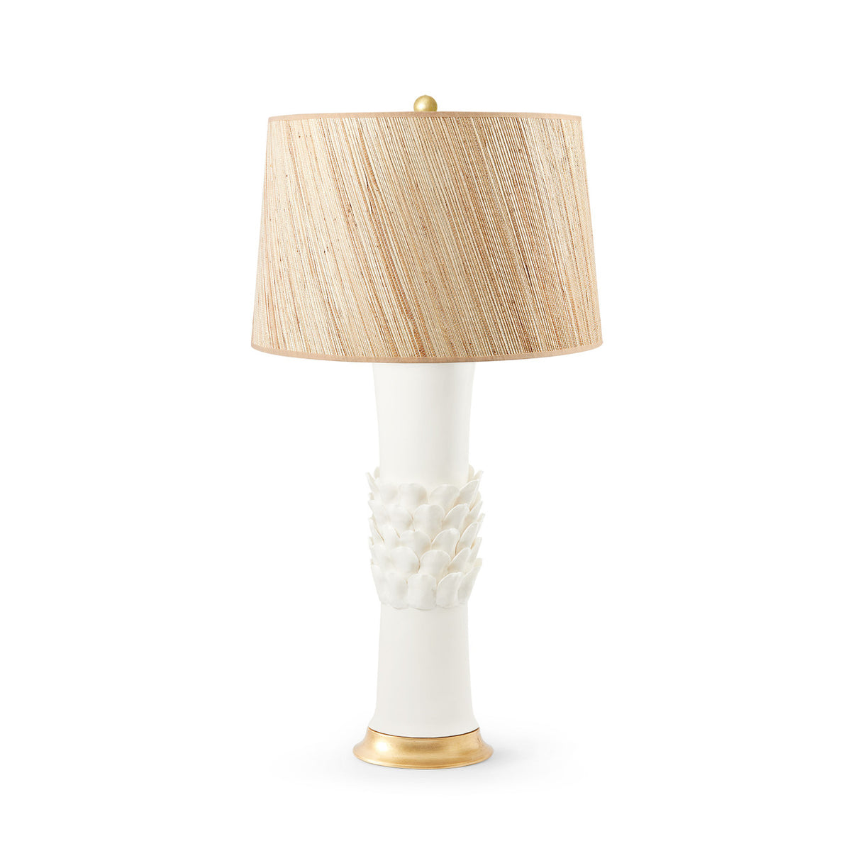 Jasmine Lamp with Shade 17-inch Papyrus with Gold/Blanc de Chine