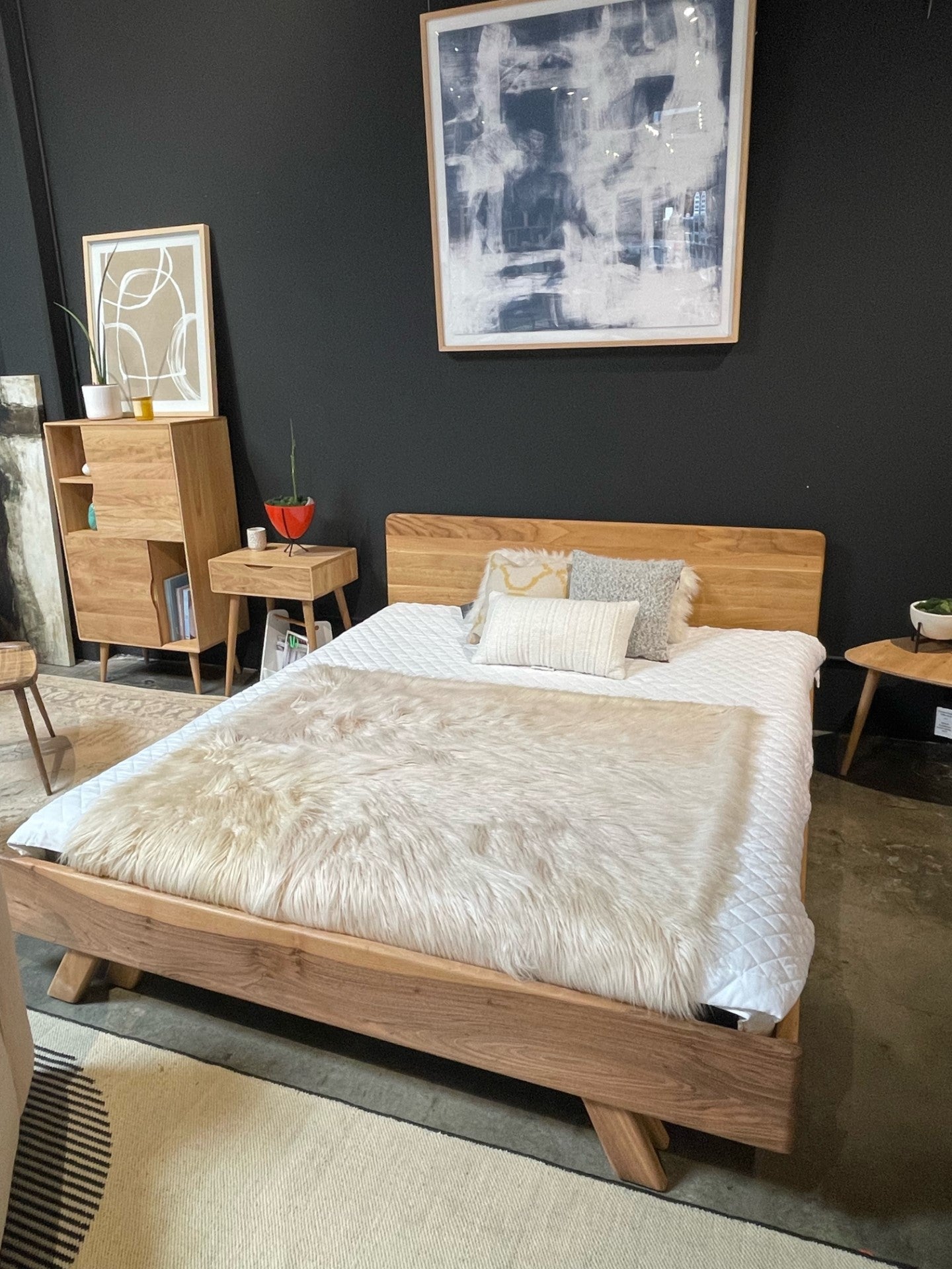 Floor Model - King Bed - White Oak  OB OUTLET     Four Hands, Mid Century Modern Furniture, Old Bones Furniture Company, Old Bones Co, Modern Mid Century, Designer Furniture, https://www.oldbonesco.com/