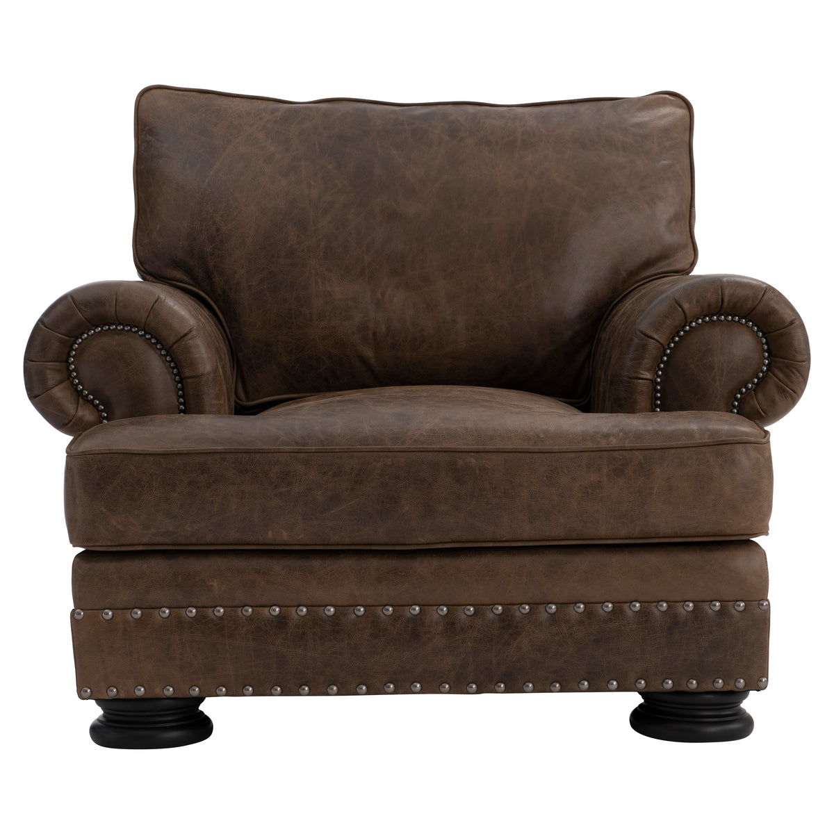 Foster Mocha Leather Chair by Bernhardt