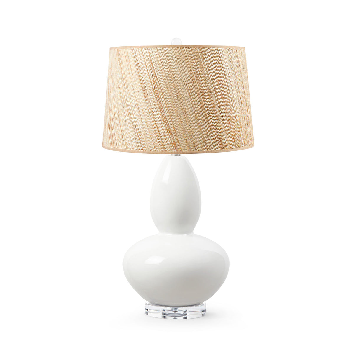 Lisbon Lamp with Shade 17-inch Papyrus with Nickel