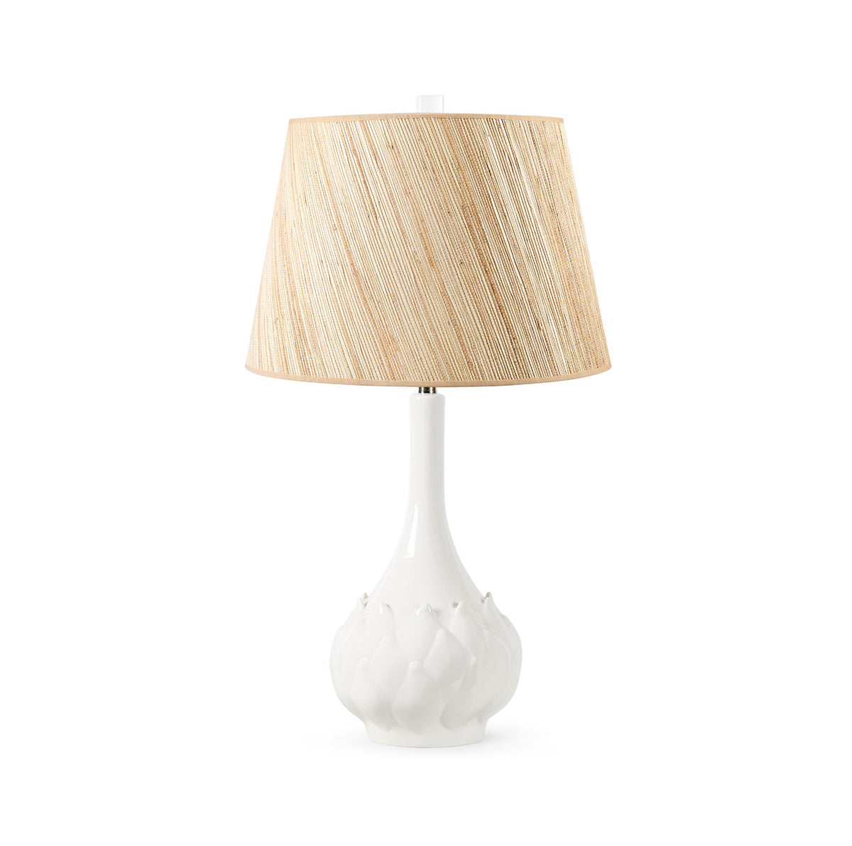 Lotus Lamp with Shade 16-inch Papyrus with Nickel/Cloud Nine