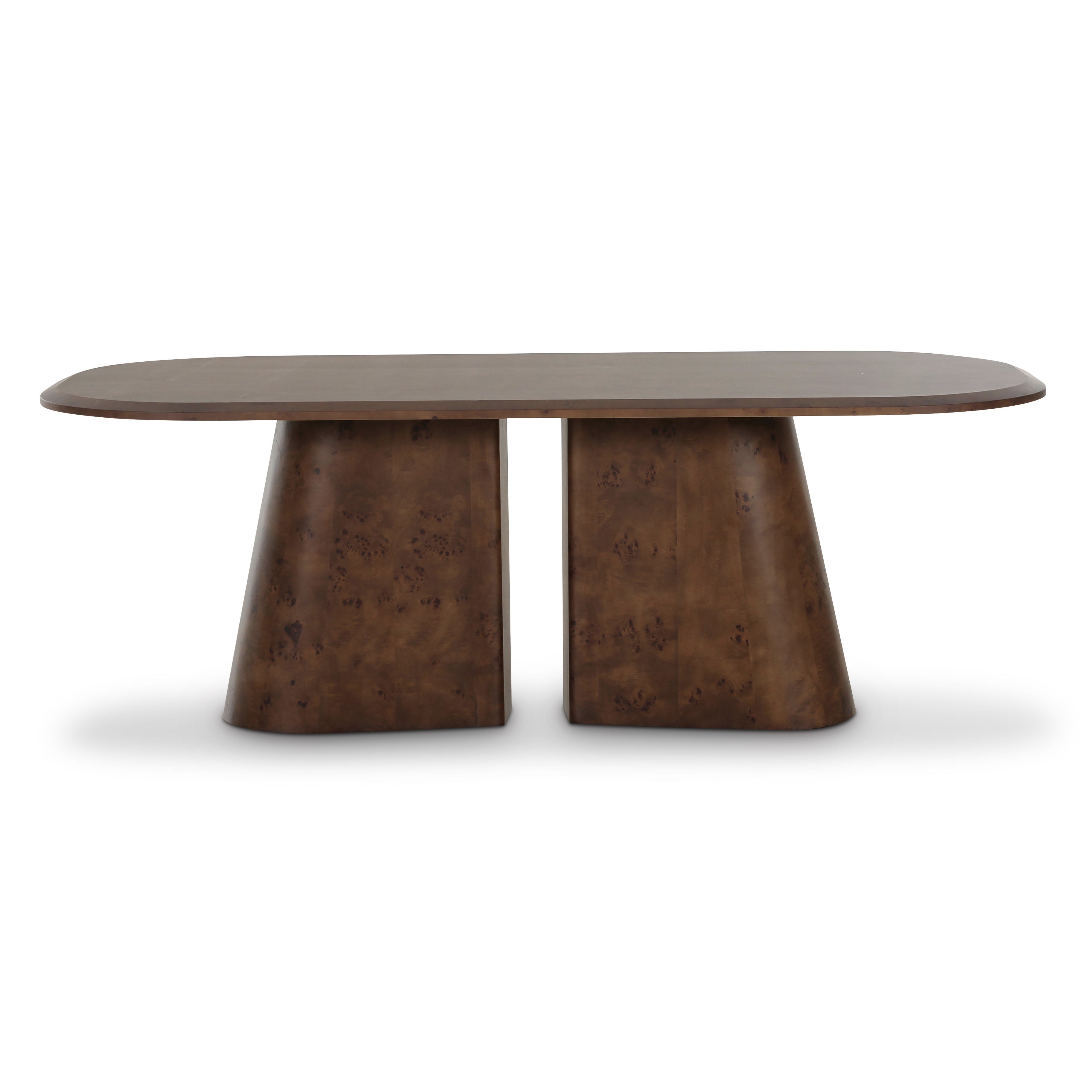 Gladyss 87" Burl Oval Dining Table