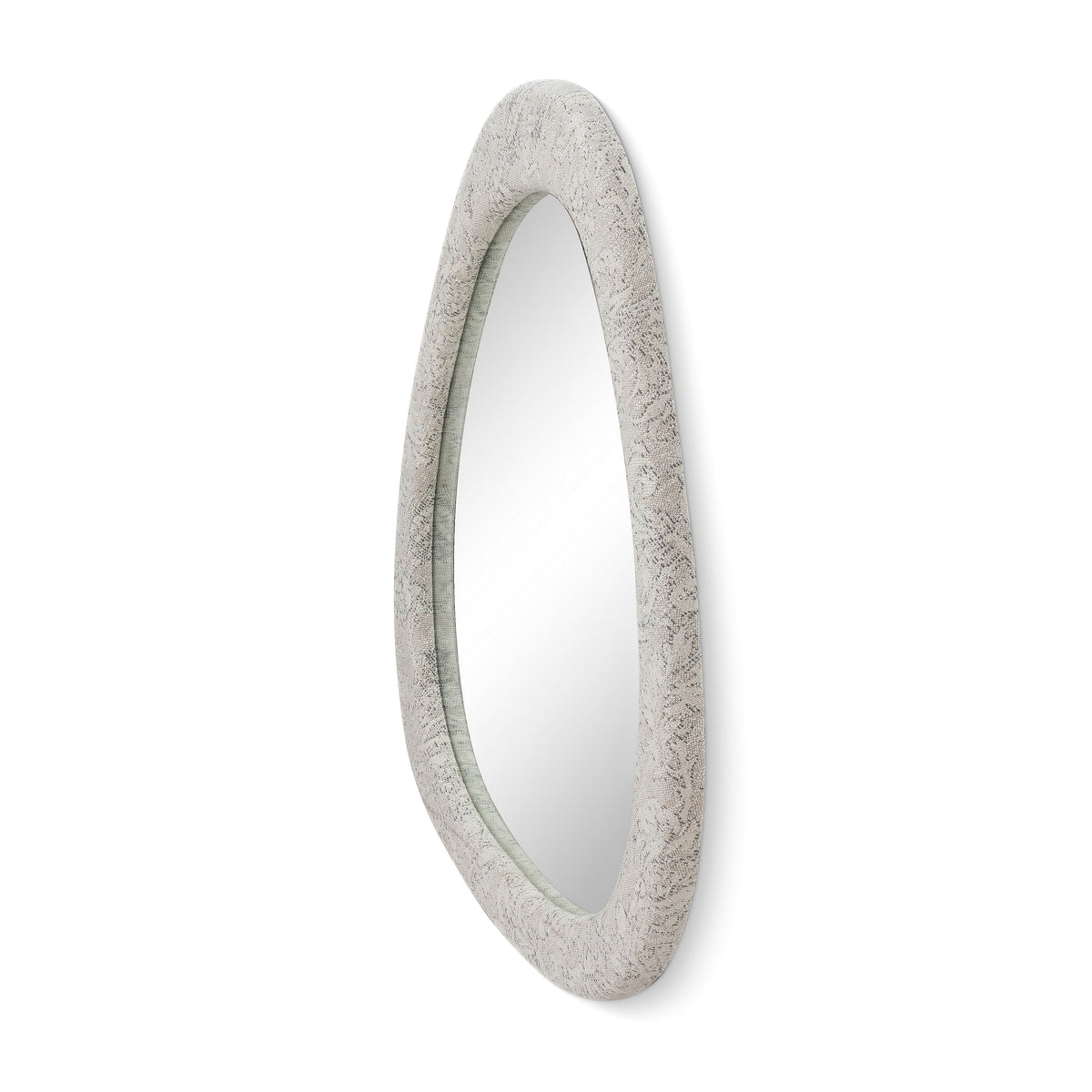 Klaryss 32"X25" Neutral Floral Jacquard Wall Mirror