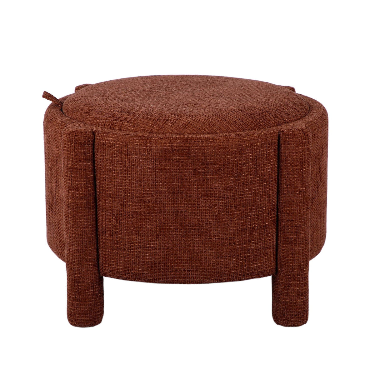 Bellamy Railroad Chenille Storage Stool With Reversible Tray Top