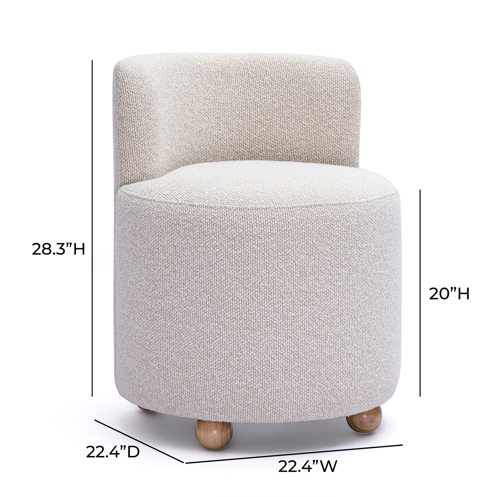 Hakuna Cream Performance Boucle Desk Chair