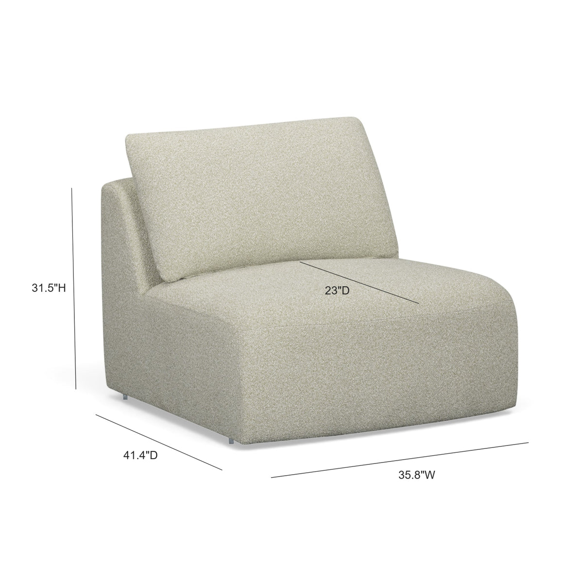 Noor 36" Modular Armless Chair