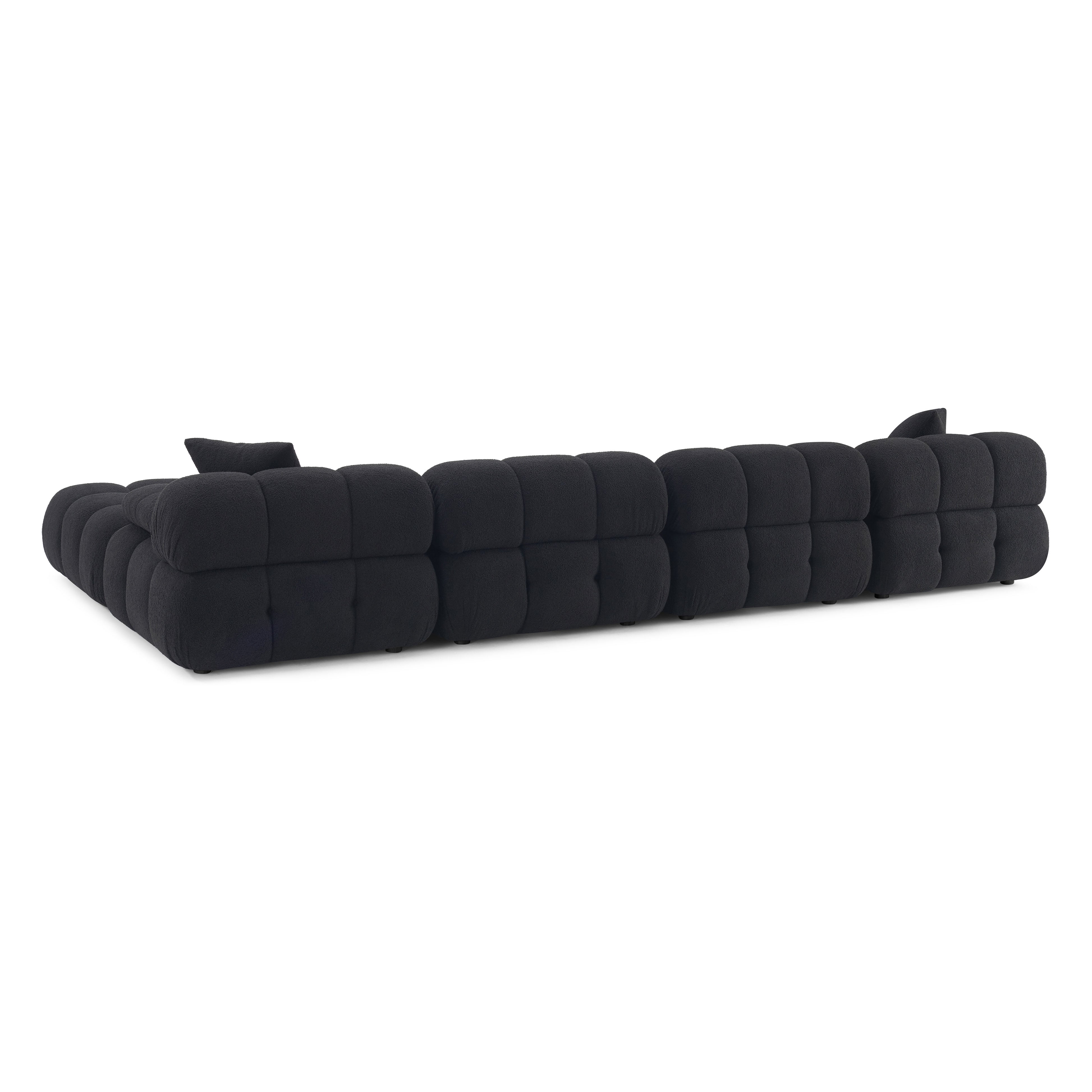 Calliope 6-piece Performance Vegan Shearling Modular U-Sectional