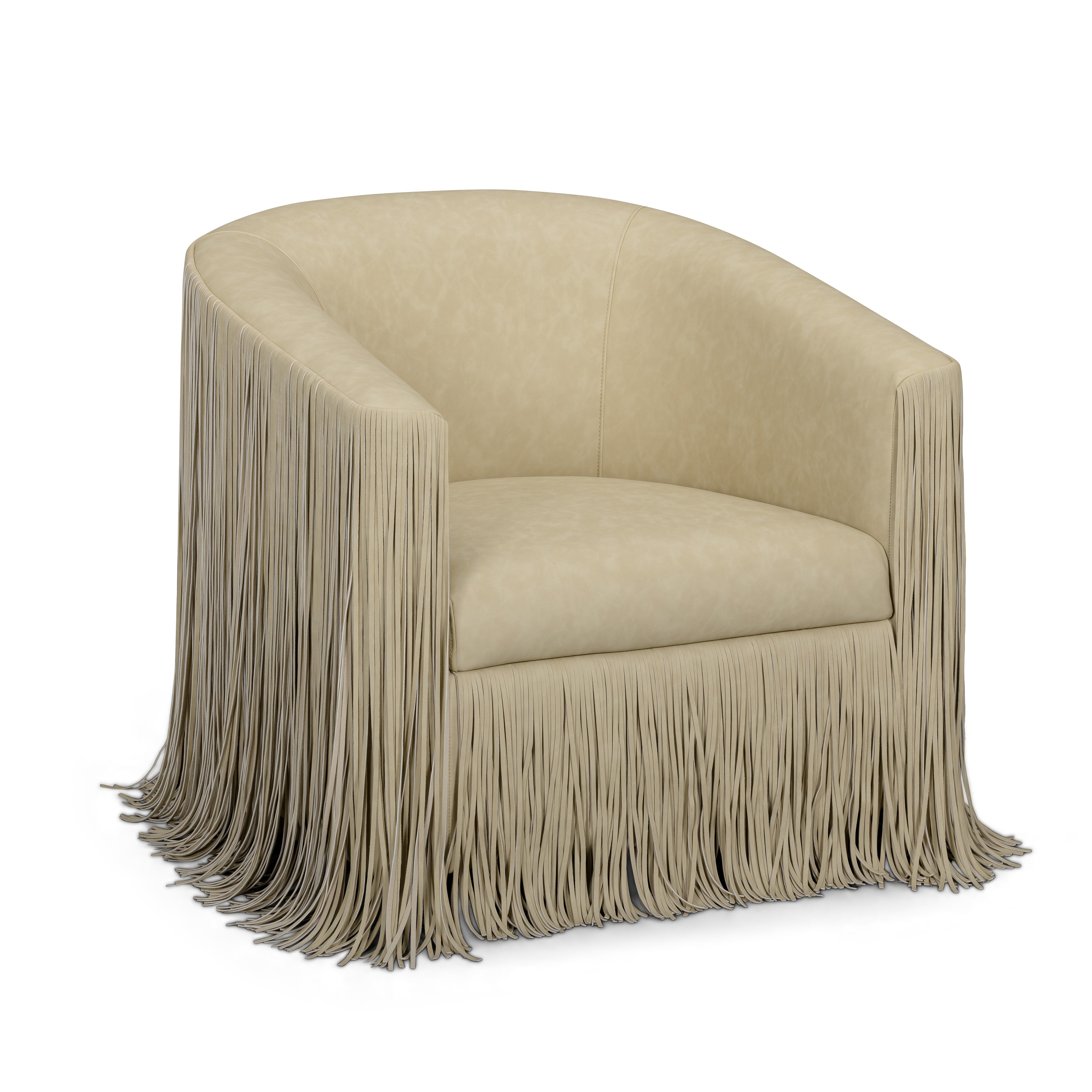 Shag Me Performance Vegan Leather Swivel Accent Chair