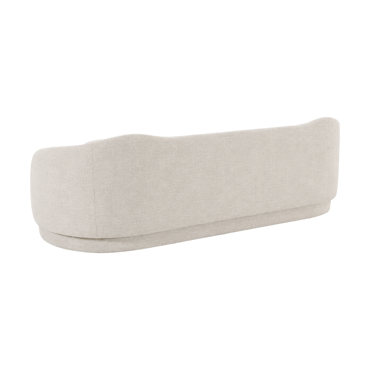 Circe 93" Sofa by TOV Furniture — rear three-quarter view showing the curved back and upholstered base.