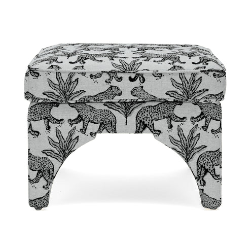 Raji Leopard Performance Jacquard Ottoman