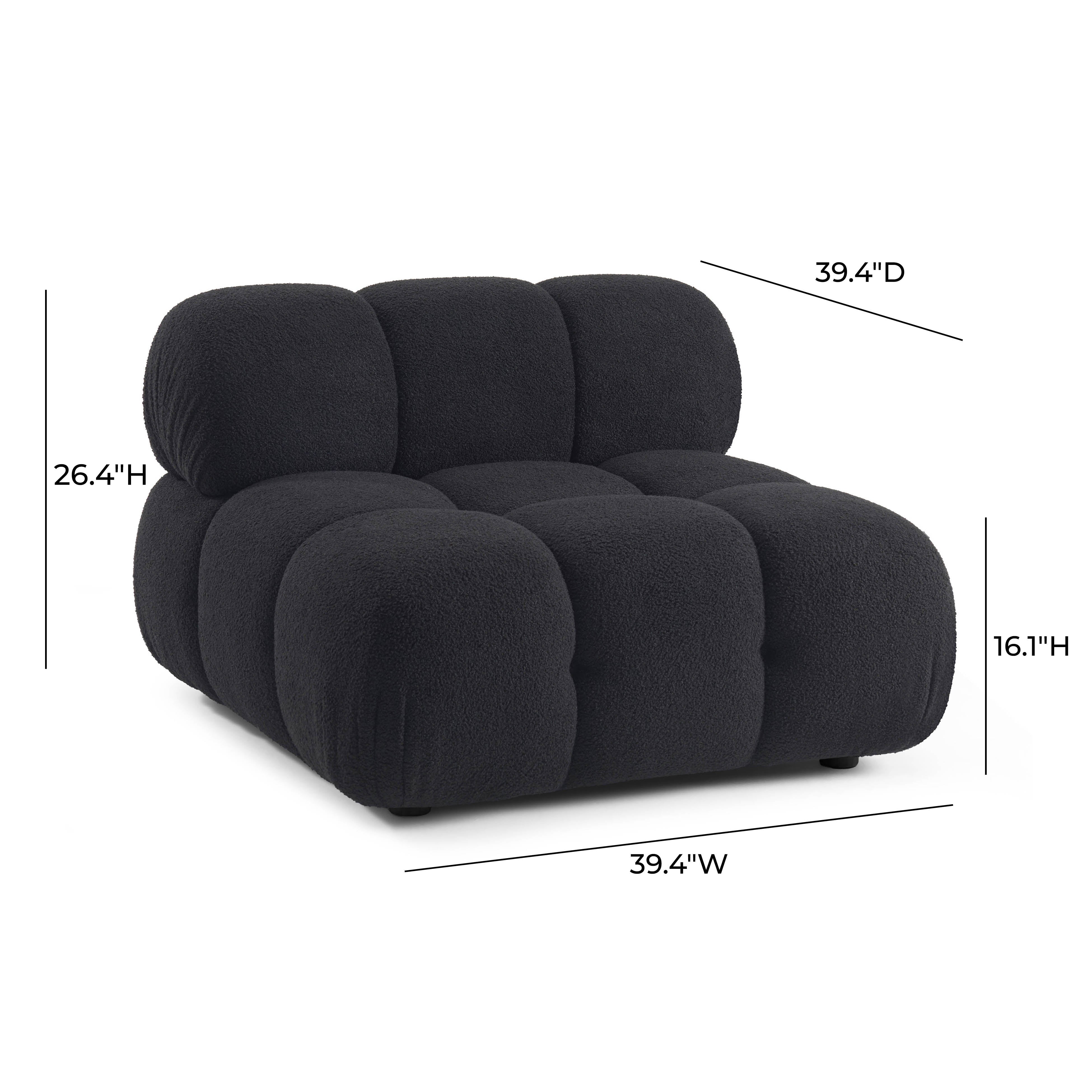 Calliope Performance Vegan Shearling Modular Armless Chair