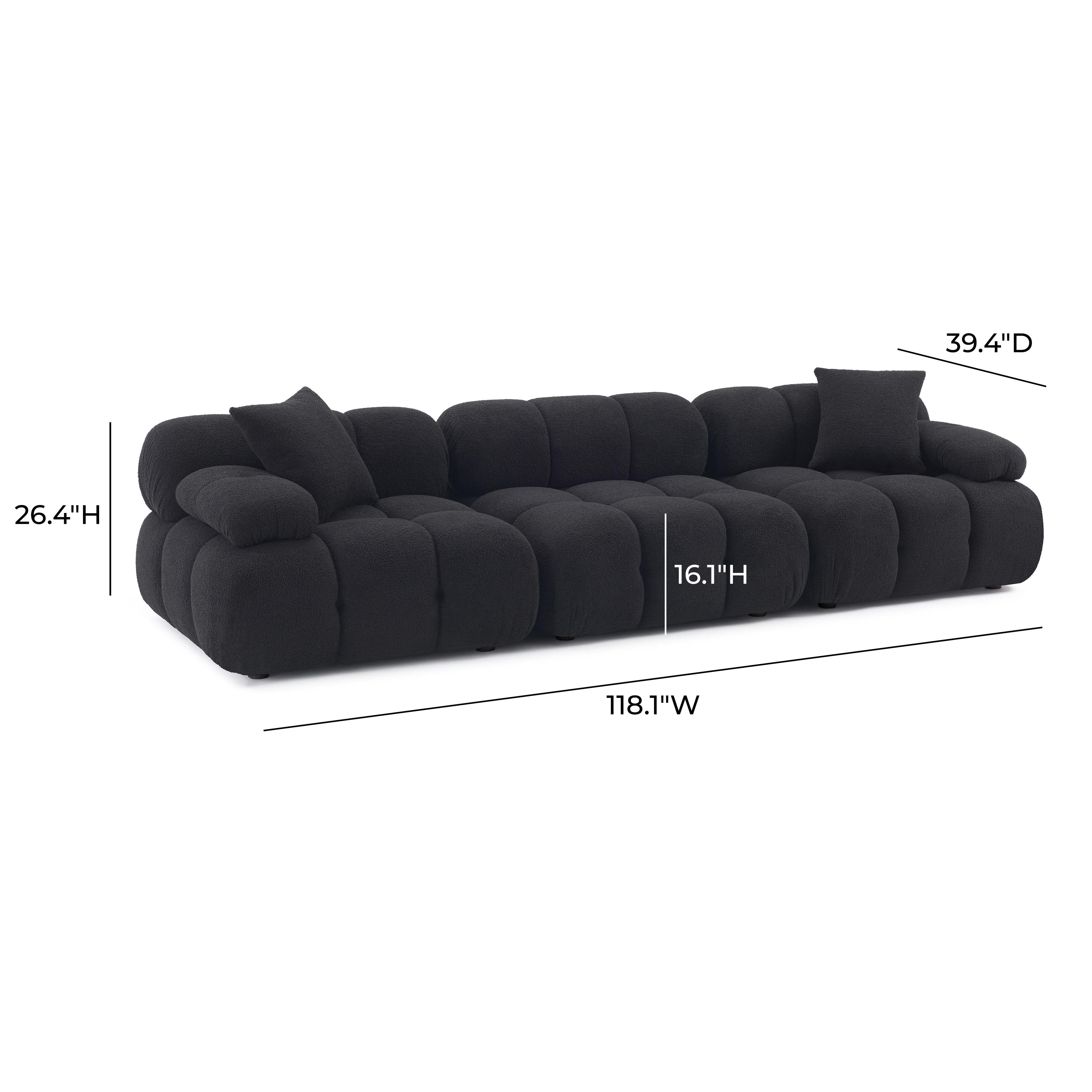 Calliope 118" Performance Vegan Shearling Modular Sofa