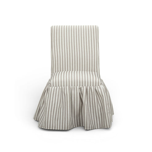 Gertrude Striped Performance Linen Skirted Dining Chair