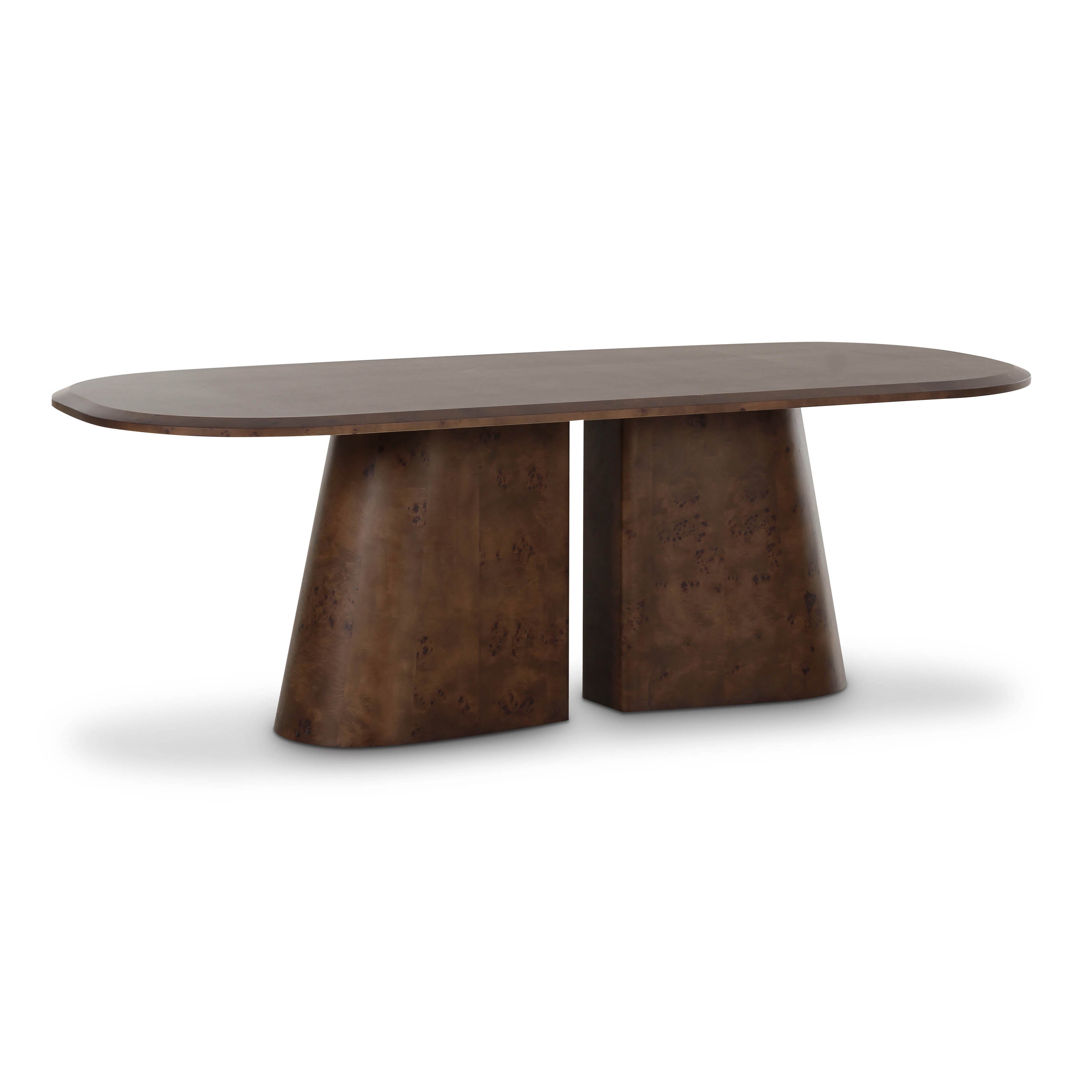 Gladyss 87" Burl Oval Dining Table