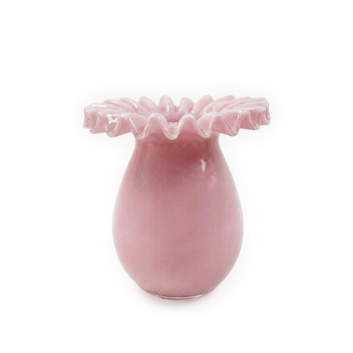 Ruff Pink Glass Vase
