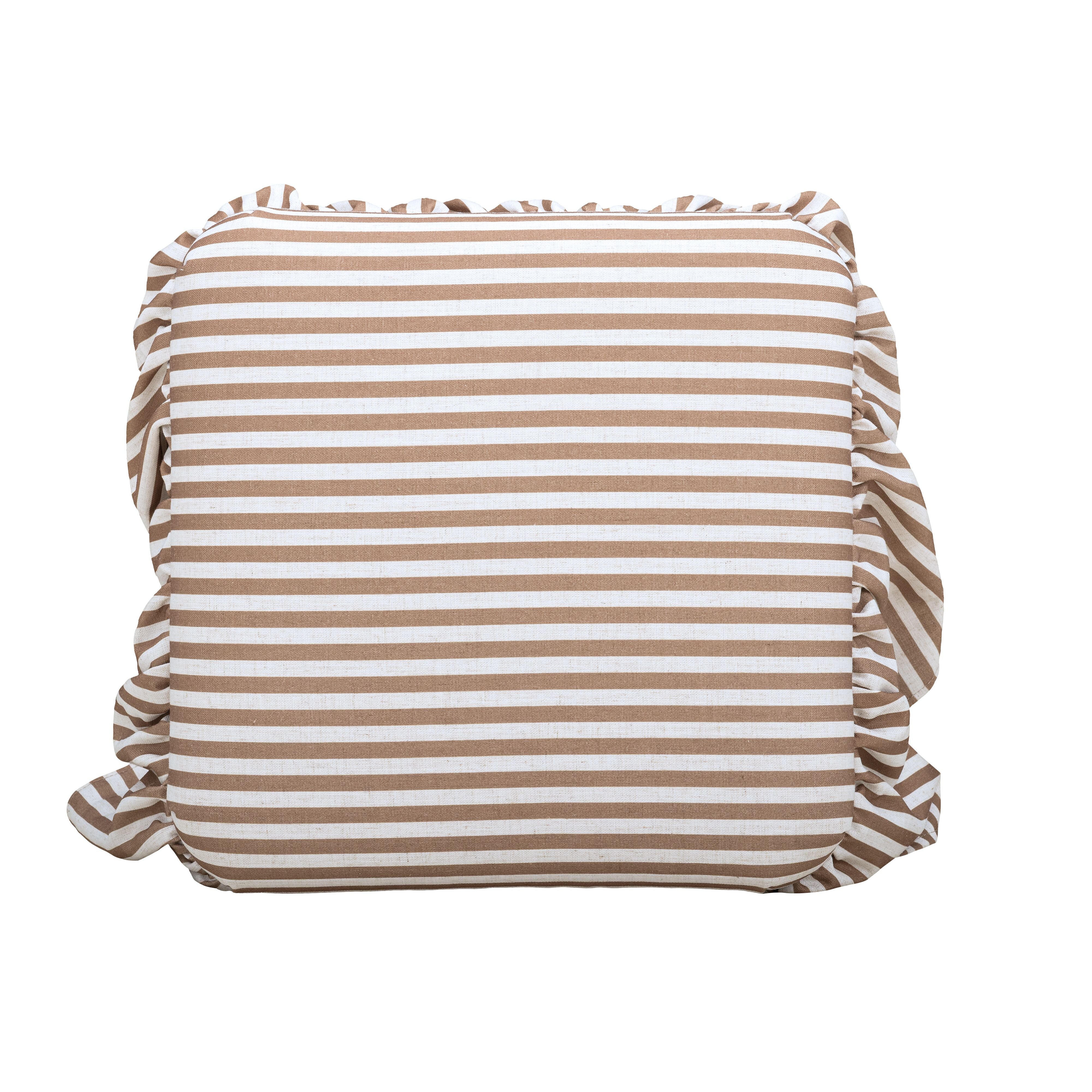 Gertrude Striped Performance Linen Skirted Ottoman