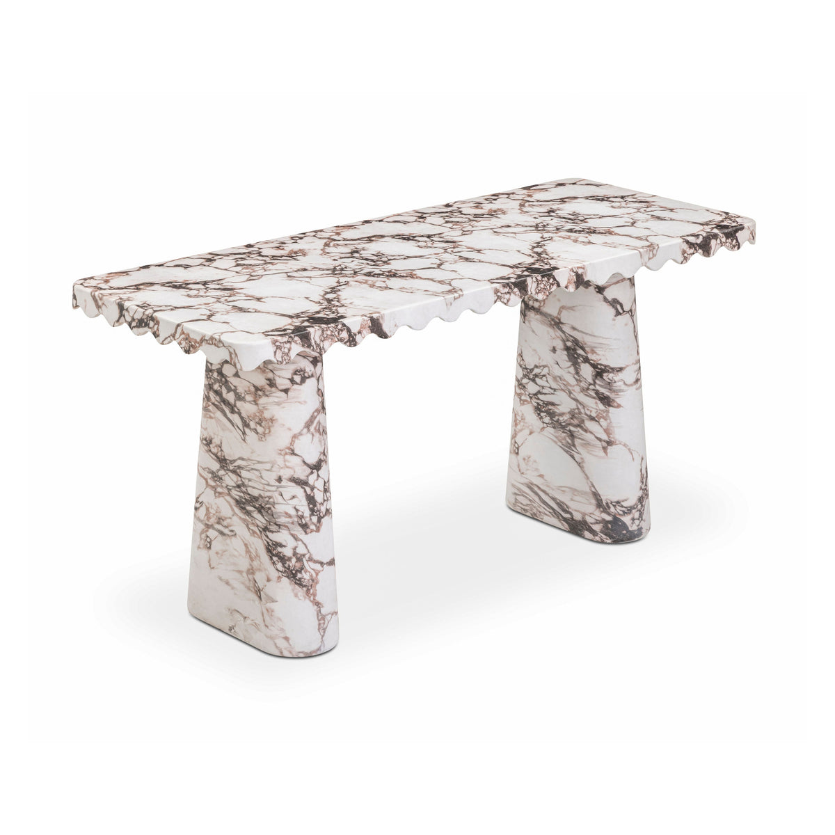 Janice 61" Faux Breccia Marble Console Desk