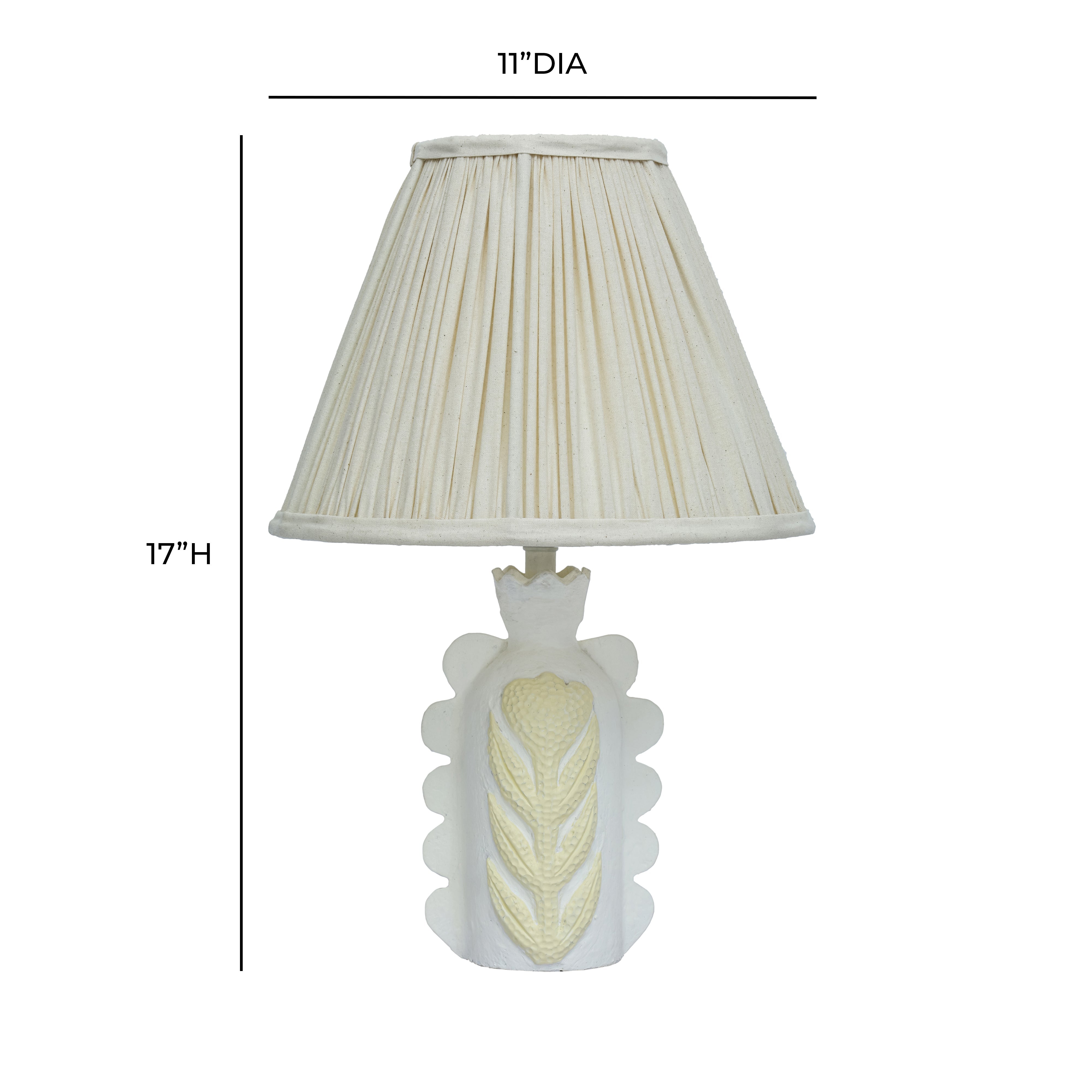 Edith Papier Mache Flower Pleated Table Lamp
