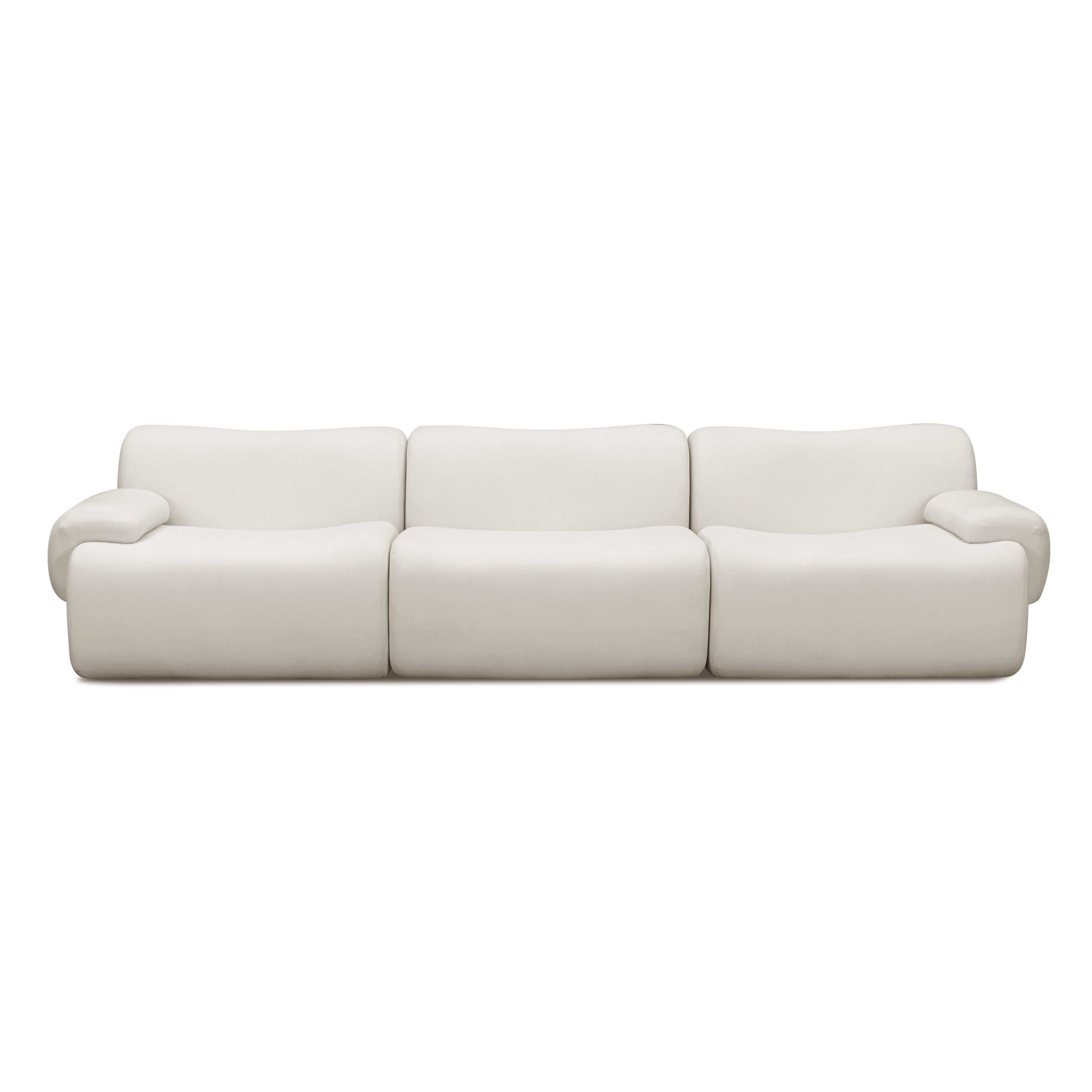 Zenith 116.5" Contract-Grade Upcycled Fabric Modular Sofa
