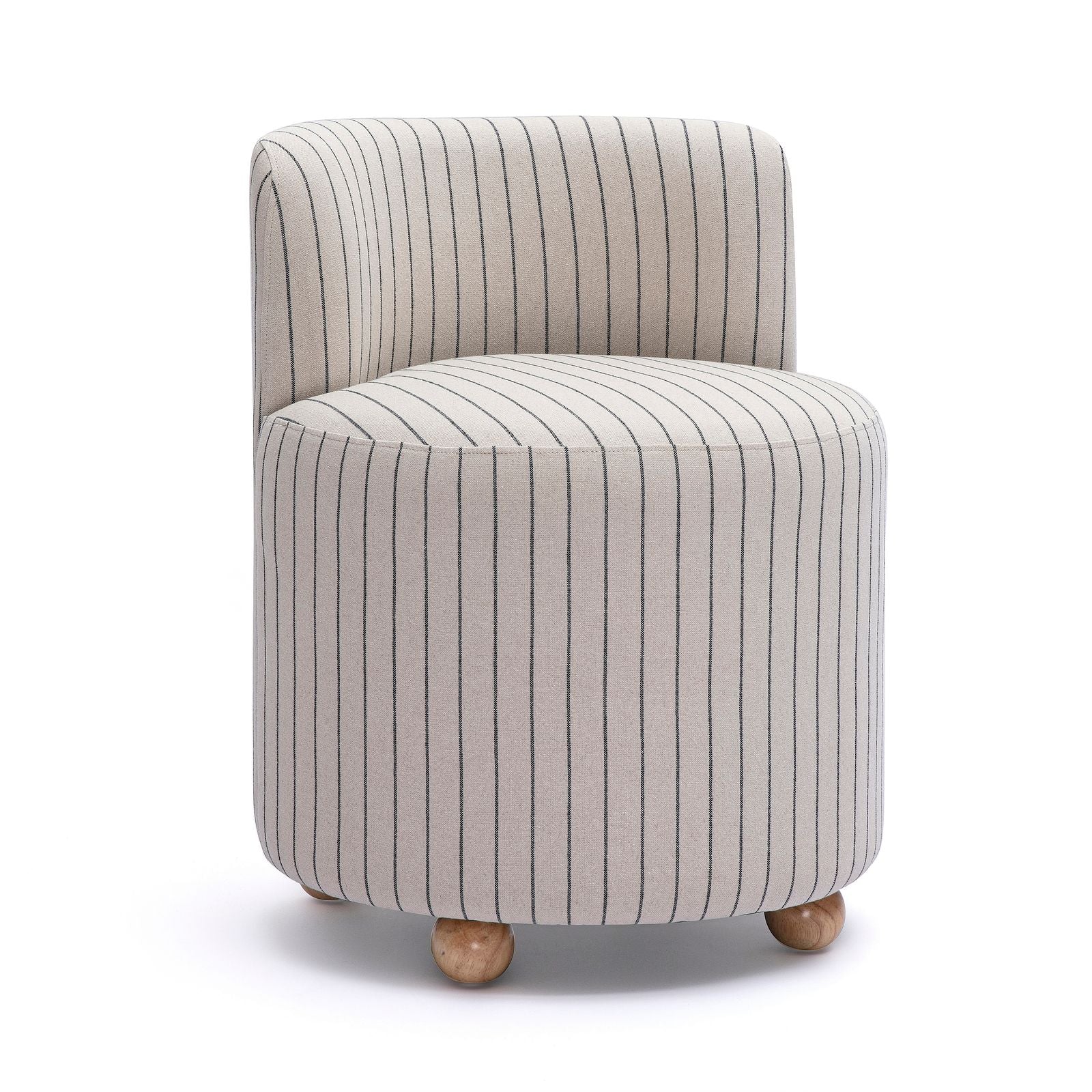 Hakuna Black and White Striped Linen Desk Chair