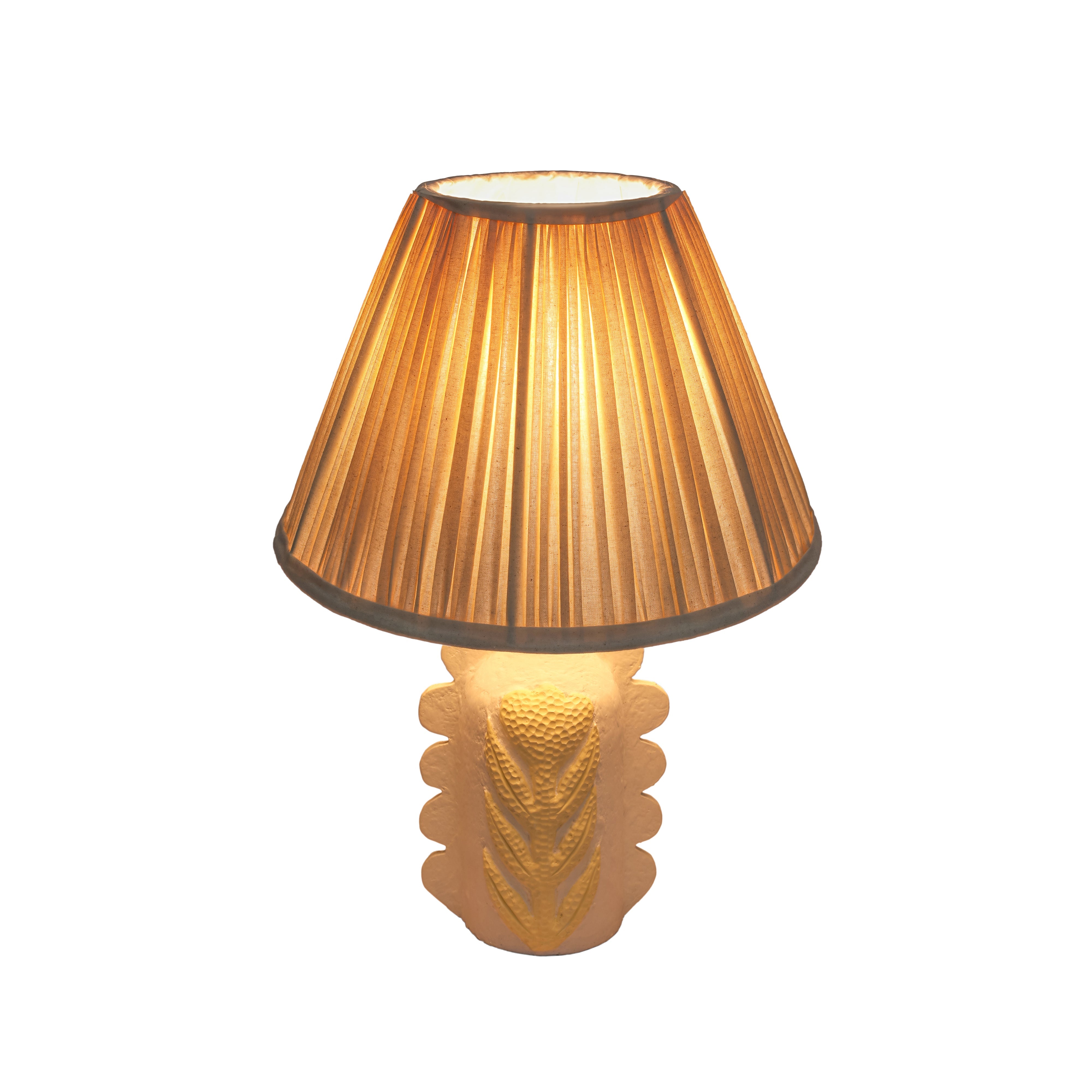 Edith Papier Mache Flower Pleated Table Lamp