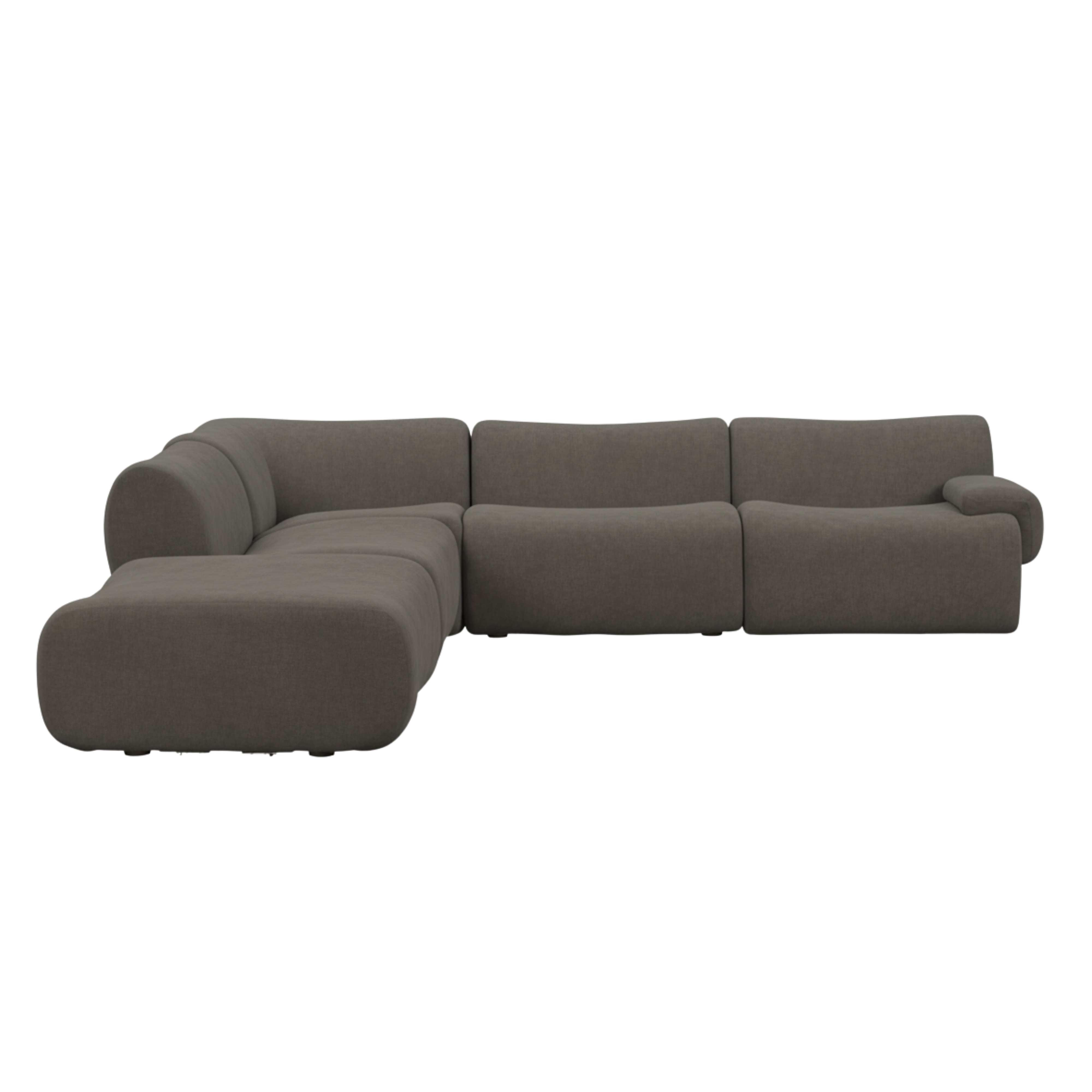 Zenith 5-Piece Contract-Grade Upcycled Fabric Modular Sectional