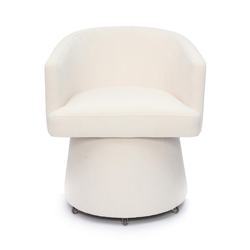 Kristen Upcycled Contract-Grade Chenille Rolling Desk Chair