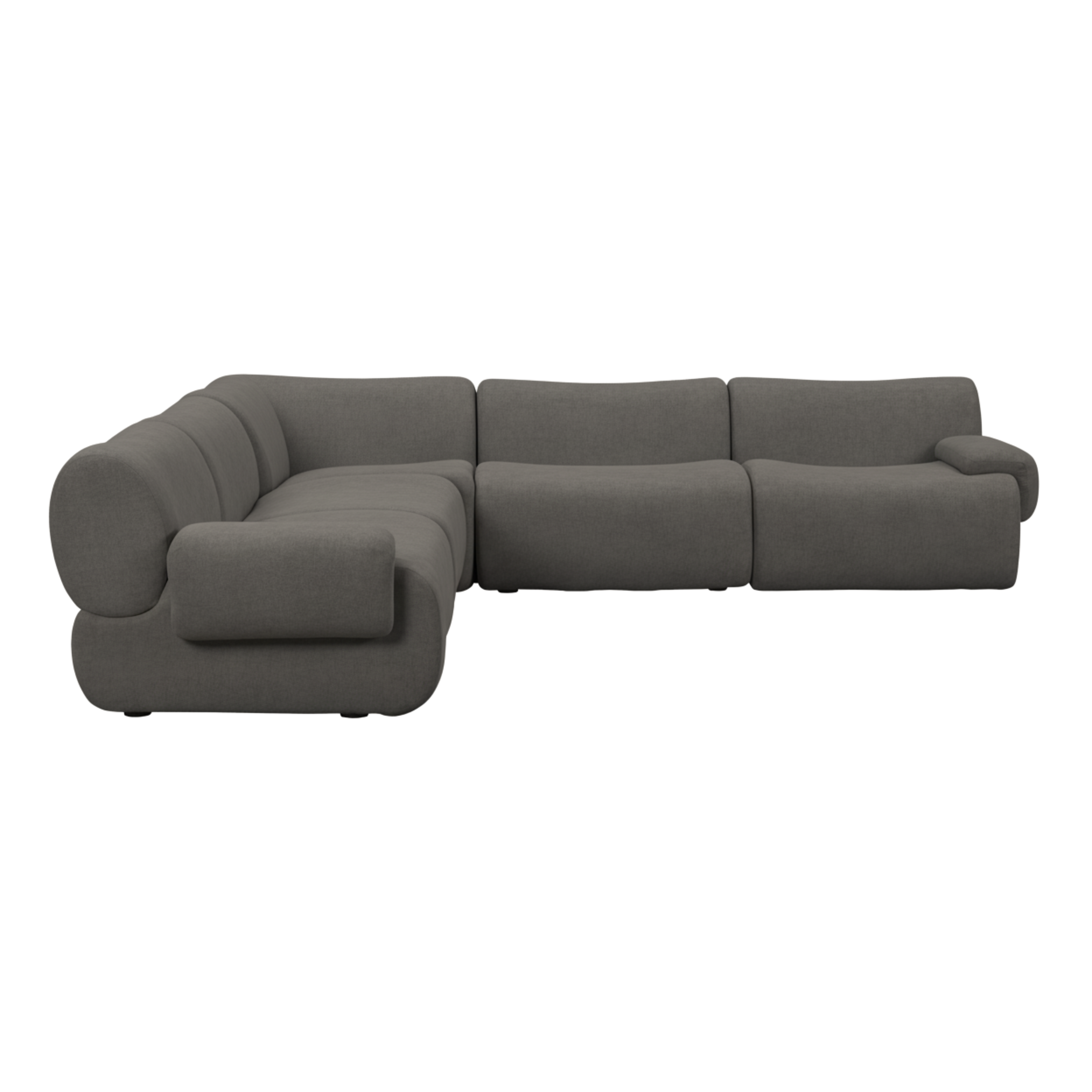 Zenith 5-Piece Contract-Grade Upcycled Fabric Modular L-Sectional