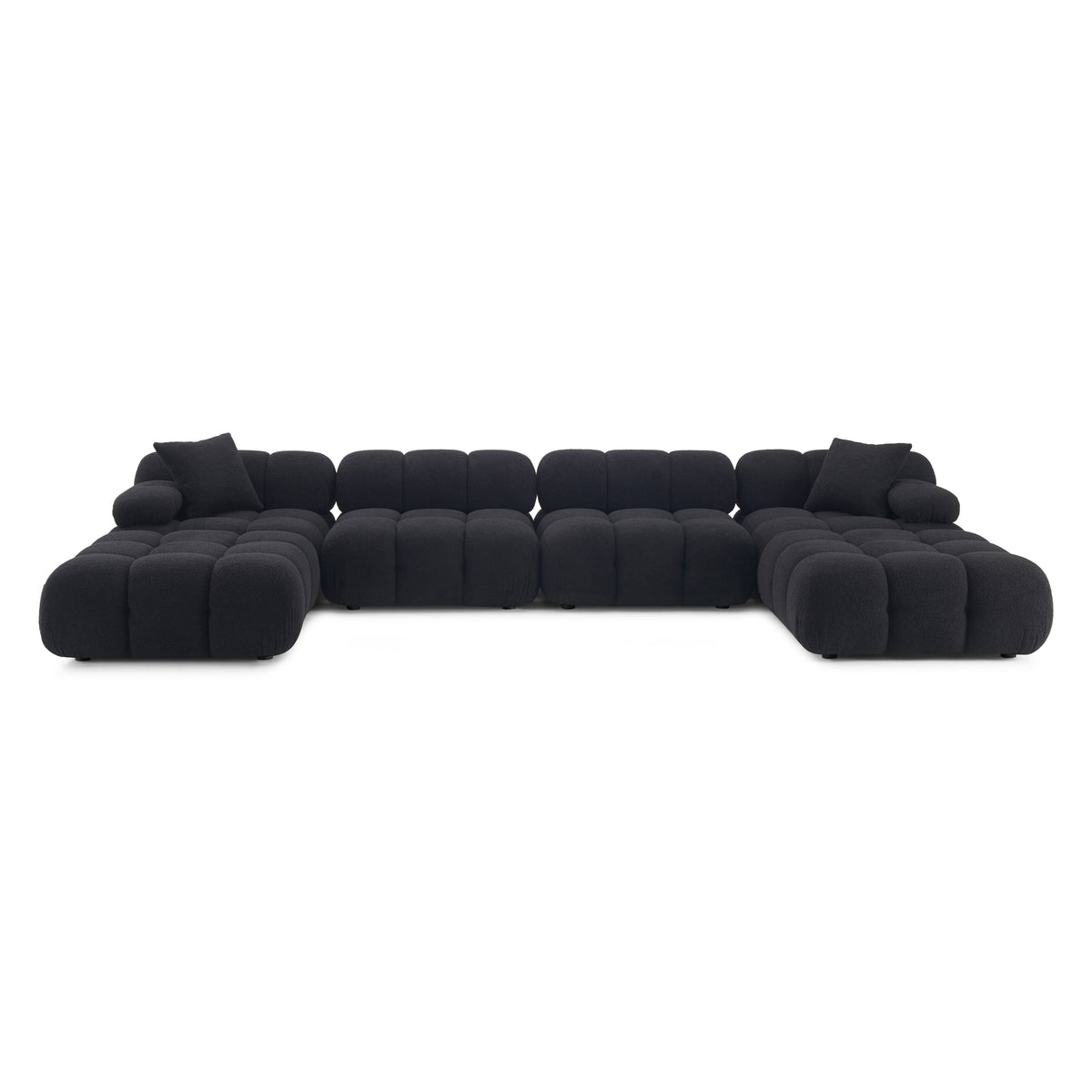 Calliope 6-piece Performance Vegan Shearling Modular U-Sectional